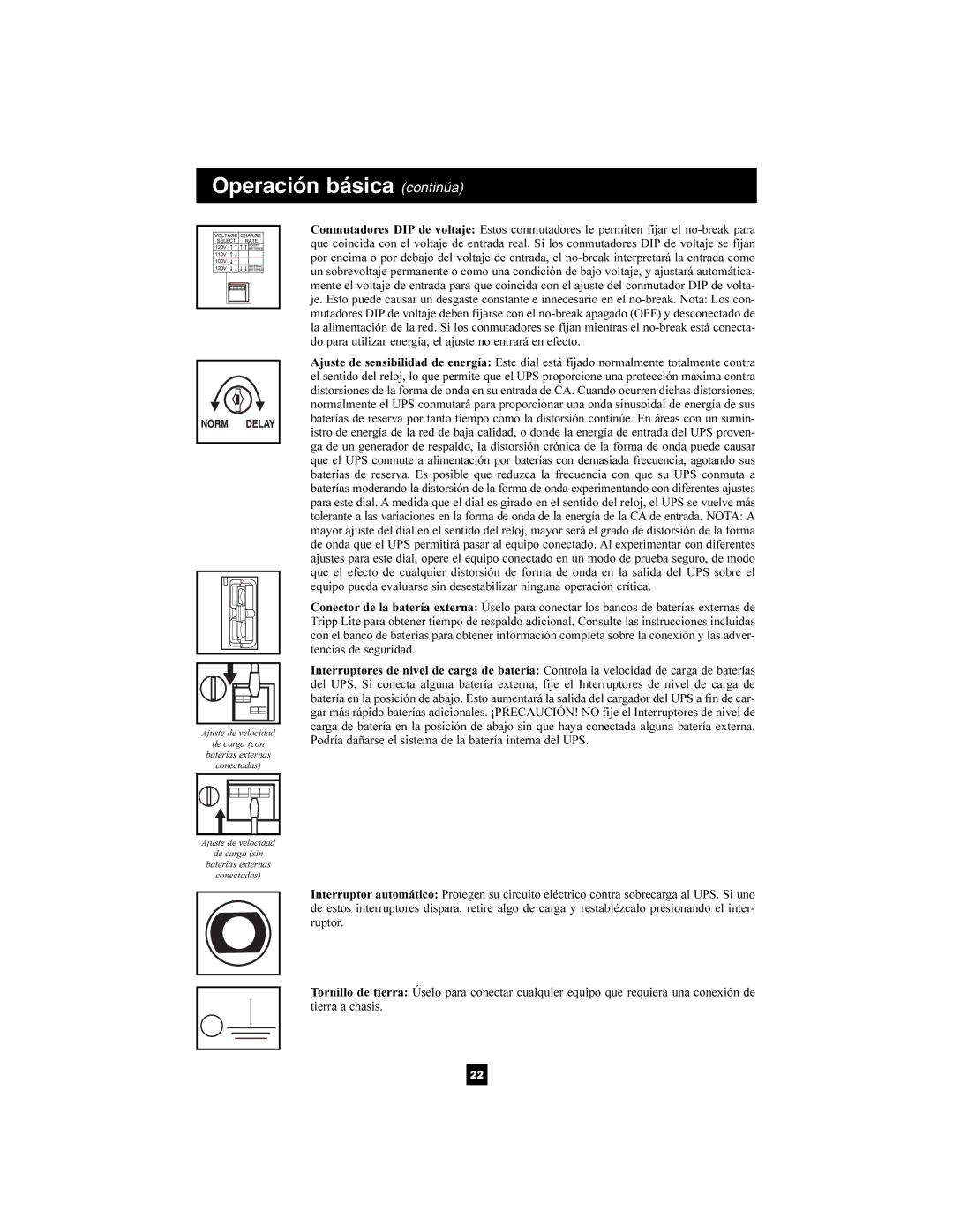 Tripp Lite 1400-3000 VA owner manual Operación básica continúa 