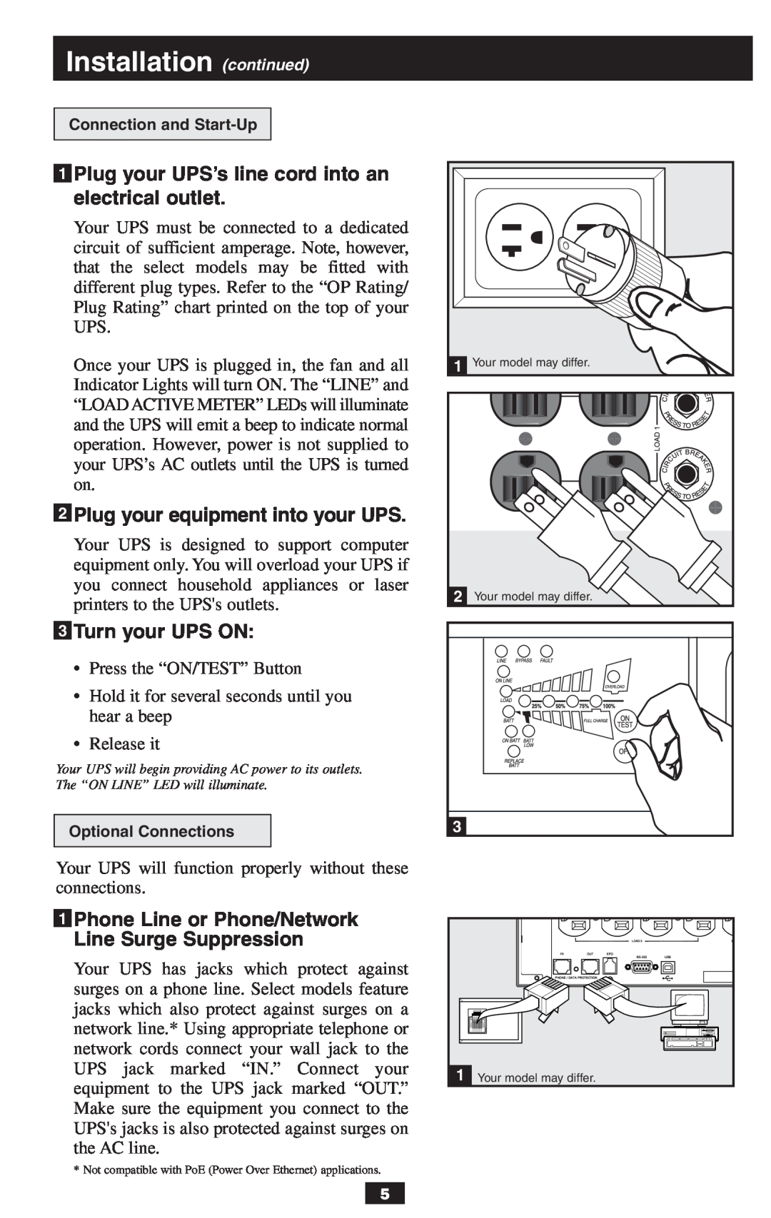 Tripp Lite 2-9USTAND owner manual InstallationImporant continuedSafety Instructions, Plug your equipment into your UPS 