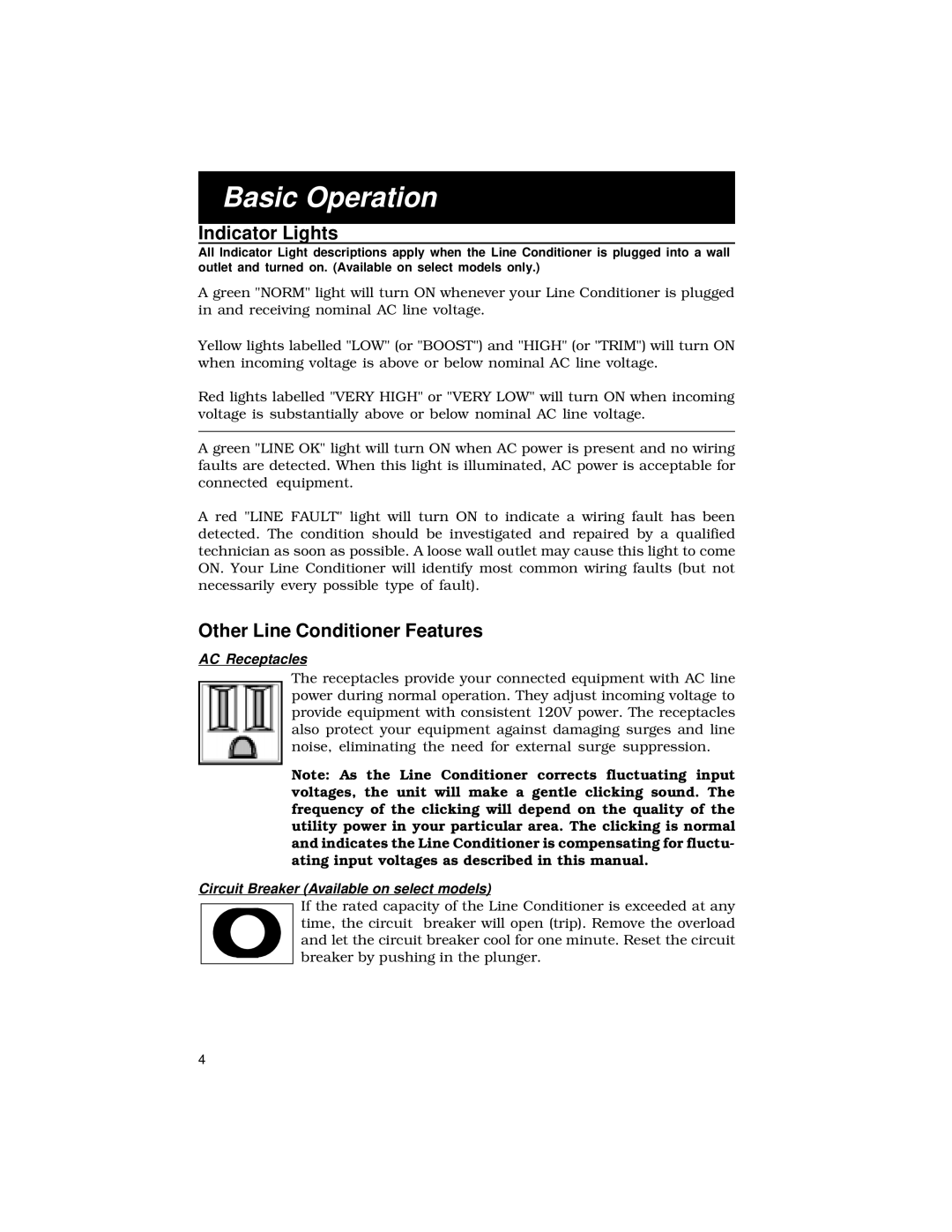 Tripp Lite 2009XXXXX 93-1350_EN owner manual Basic Operation, Indicator Lights 