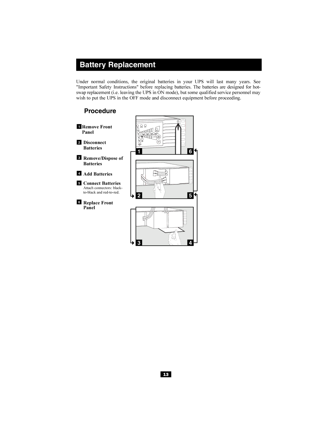 Tripp Lite 220/230/240V Input/Output owner manual Procedure 