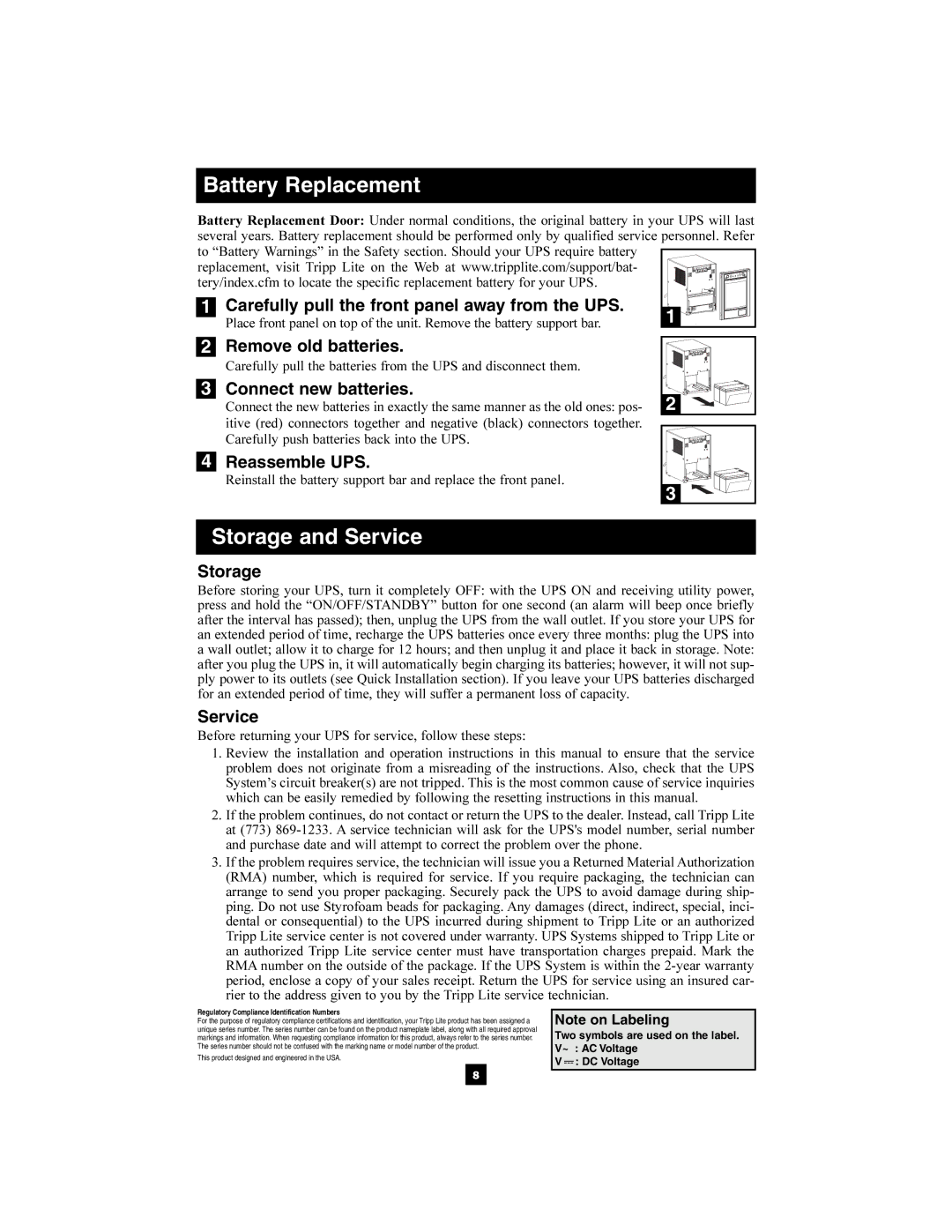 Tripp Lite 220/230/240V Pure Sine Wave Input/Output owner manual Carefully pull the front panel away from the UPS 