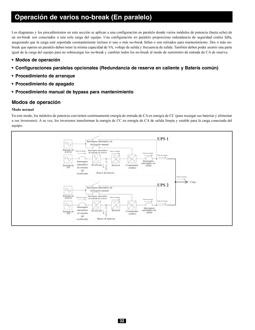 Tripp Lite 240/415V AC, 230/400V, 277/480V AC, 220/380V Modos de operación, Interruptor automático de Derivación manual 