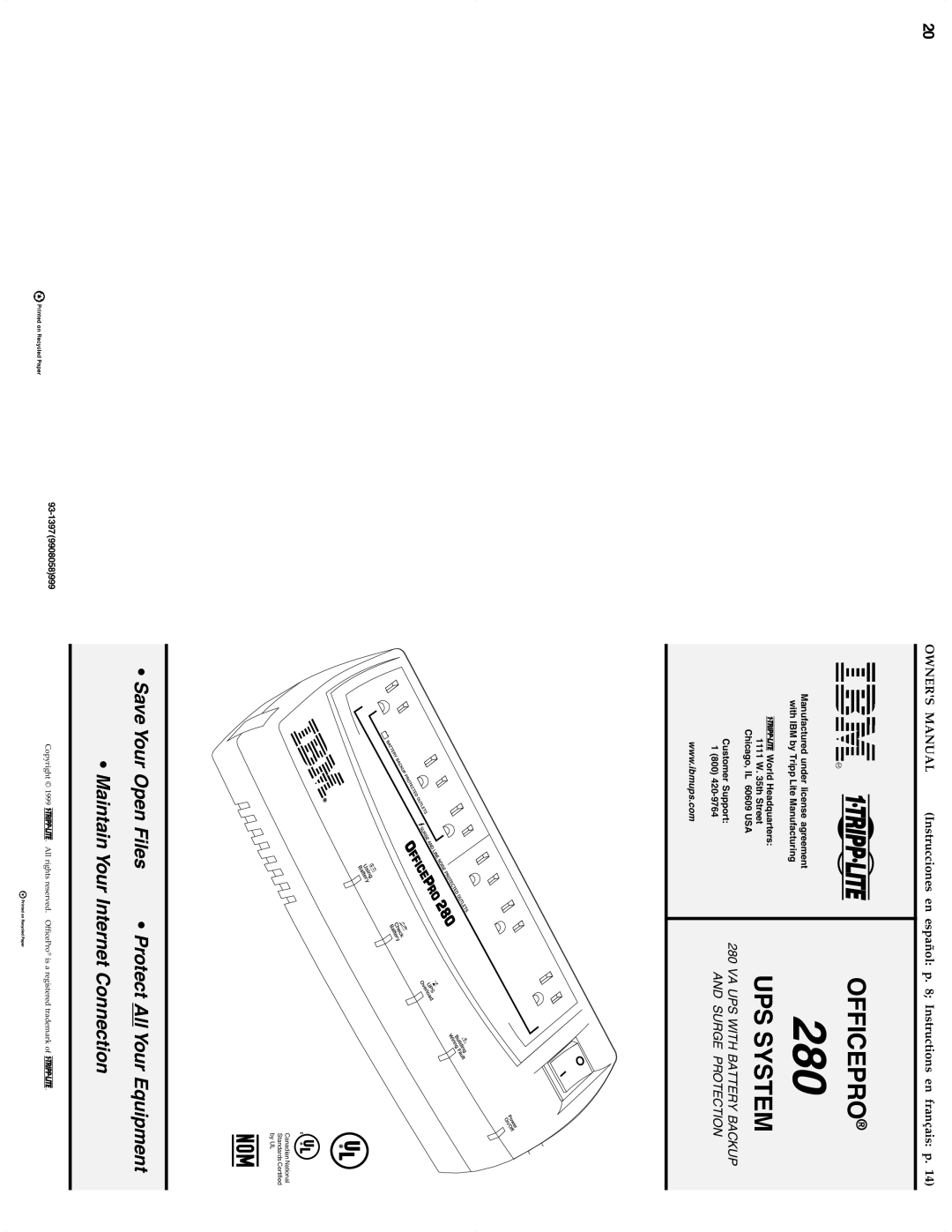 Tripp Lite 280 owner manual 