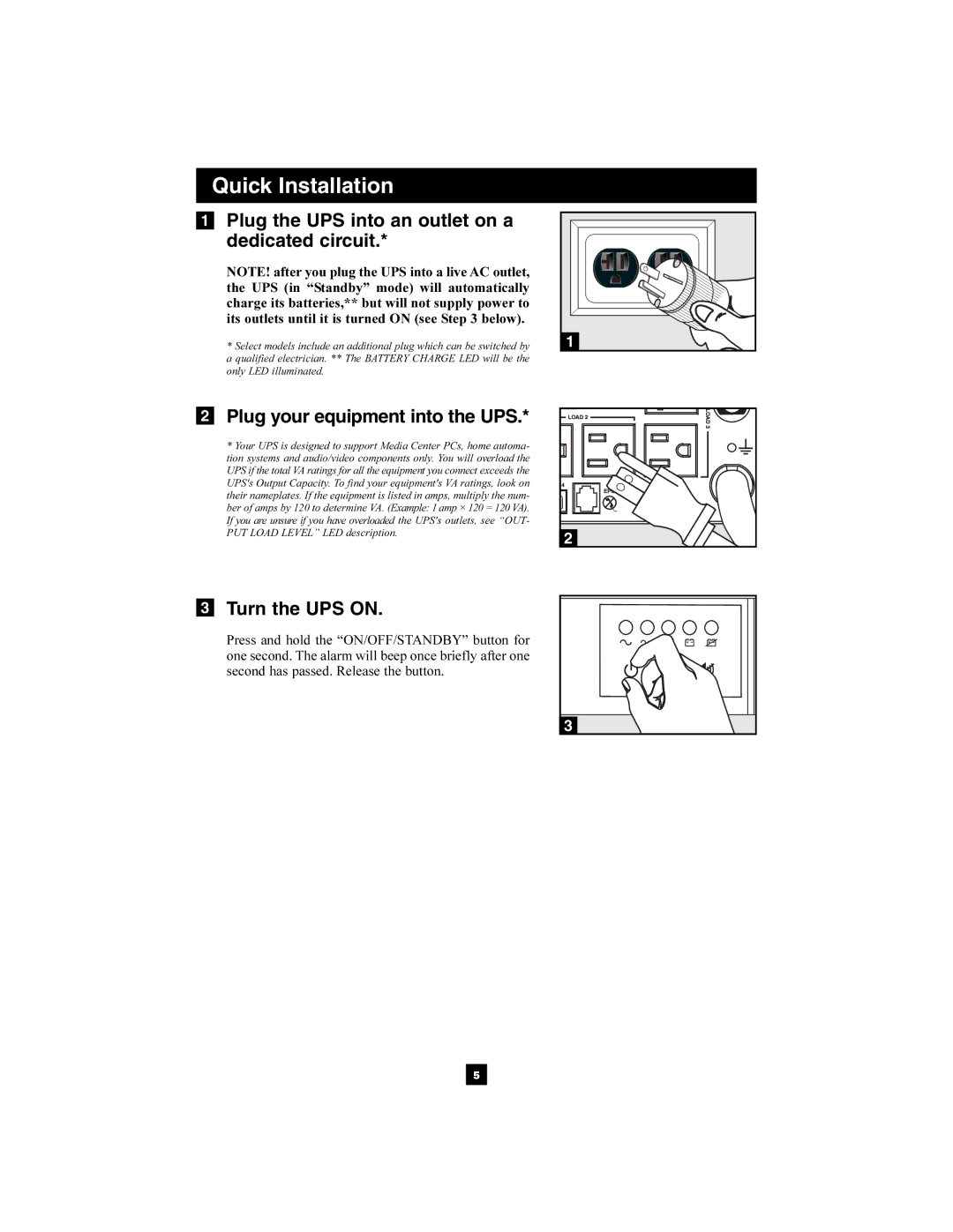 Tripp Lite 2POSTRMKITWM owner manual Plug the UPS into an outlet on a dedicated circuit, Plug your equipment into the UPS 