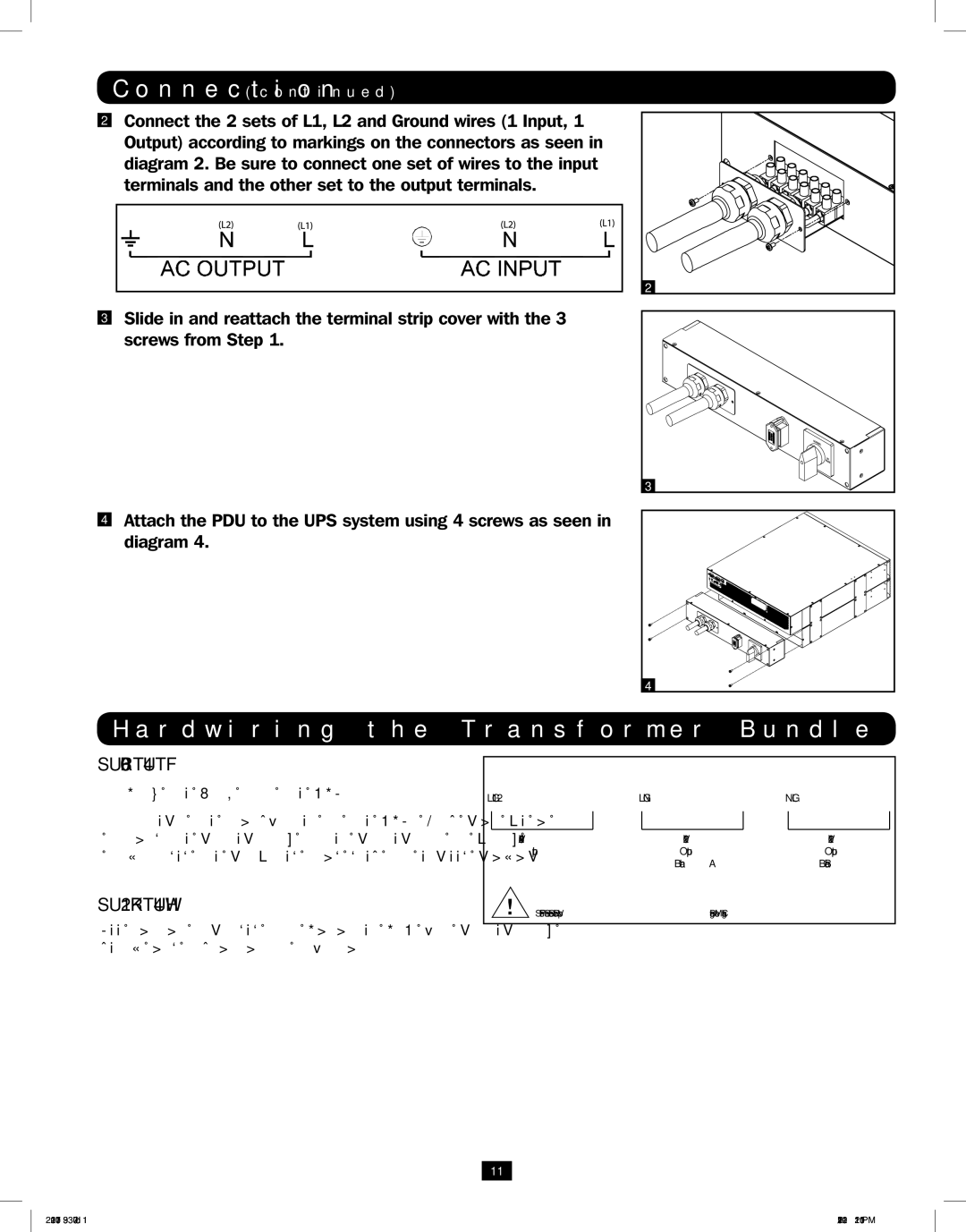 Tripp Lite 5KVA-6KVA owner manual Hardwiring the Transformer Bundle Input/Output, Plug the Xfmr into the UPS 