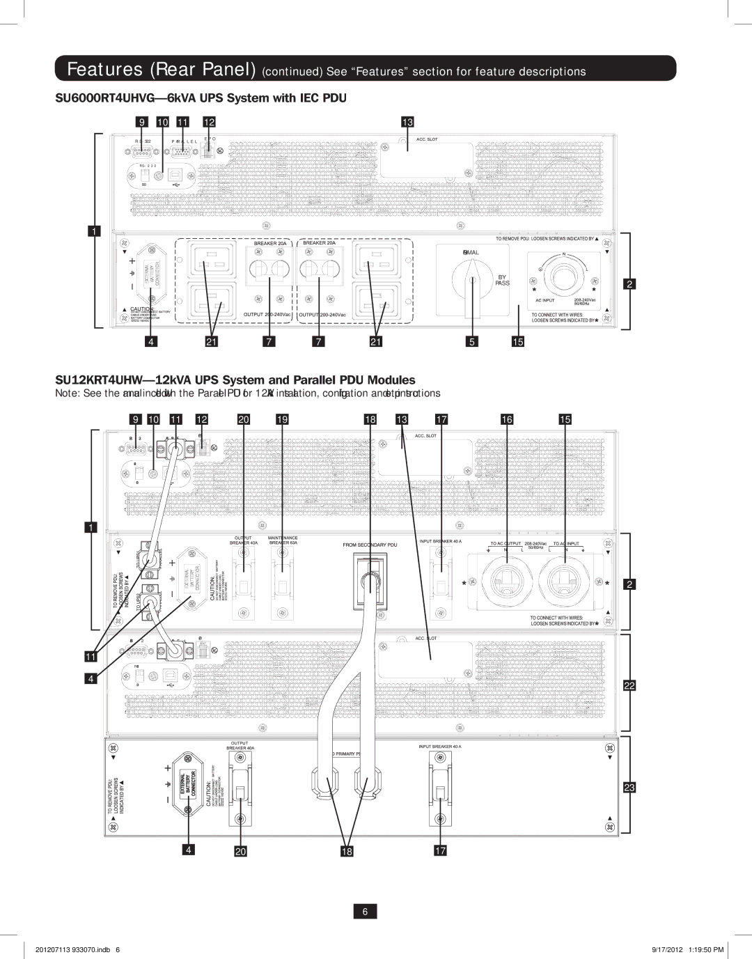 Tripp Lite 5KVA-6KVA owner manual SU6000RT4UHVG-6kVA UPS System with IEC PDU 