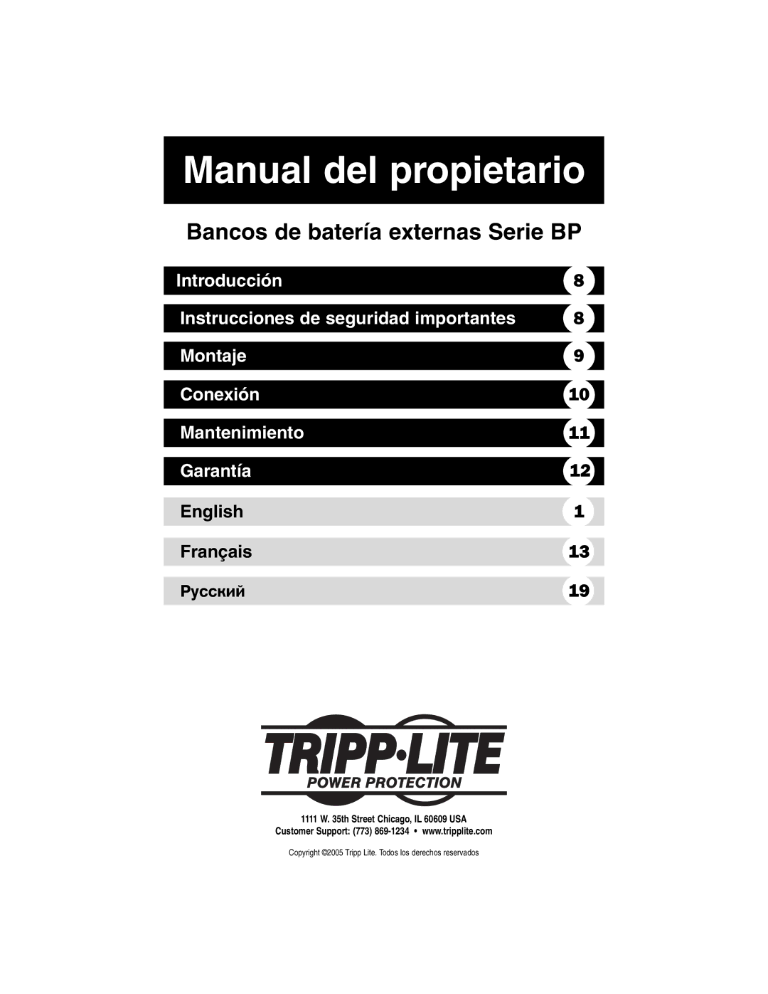 Tripp Lite 6kVA, 5kVA owner manual Manual del propietario 