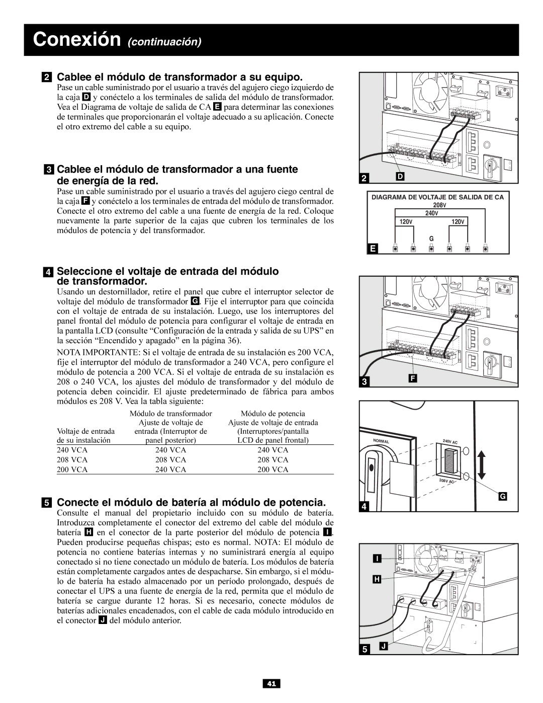 Tripp Lite 6kVA, 5kVA owner manual Entrada Interruptor de Interruptores/pantalla 