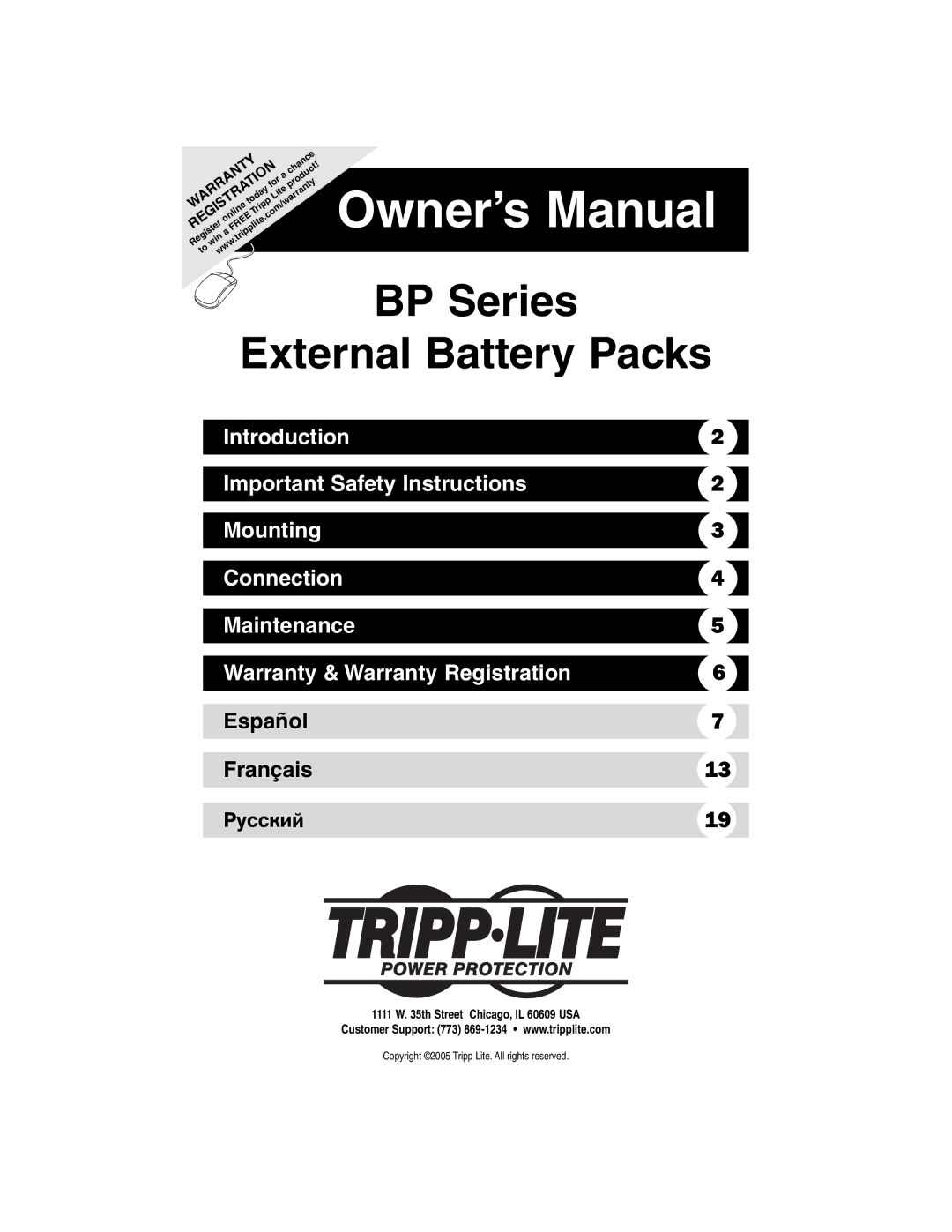 Tripp Lite 6kVA, 5kVA owner manual Español Français 