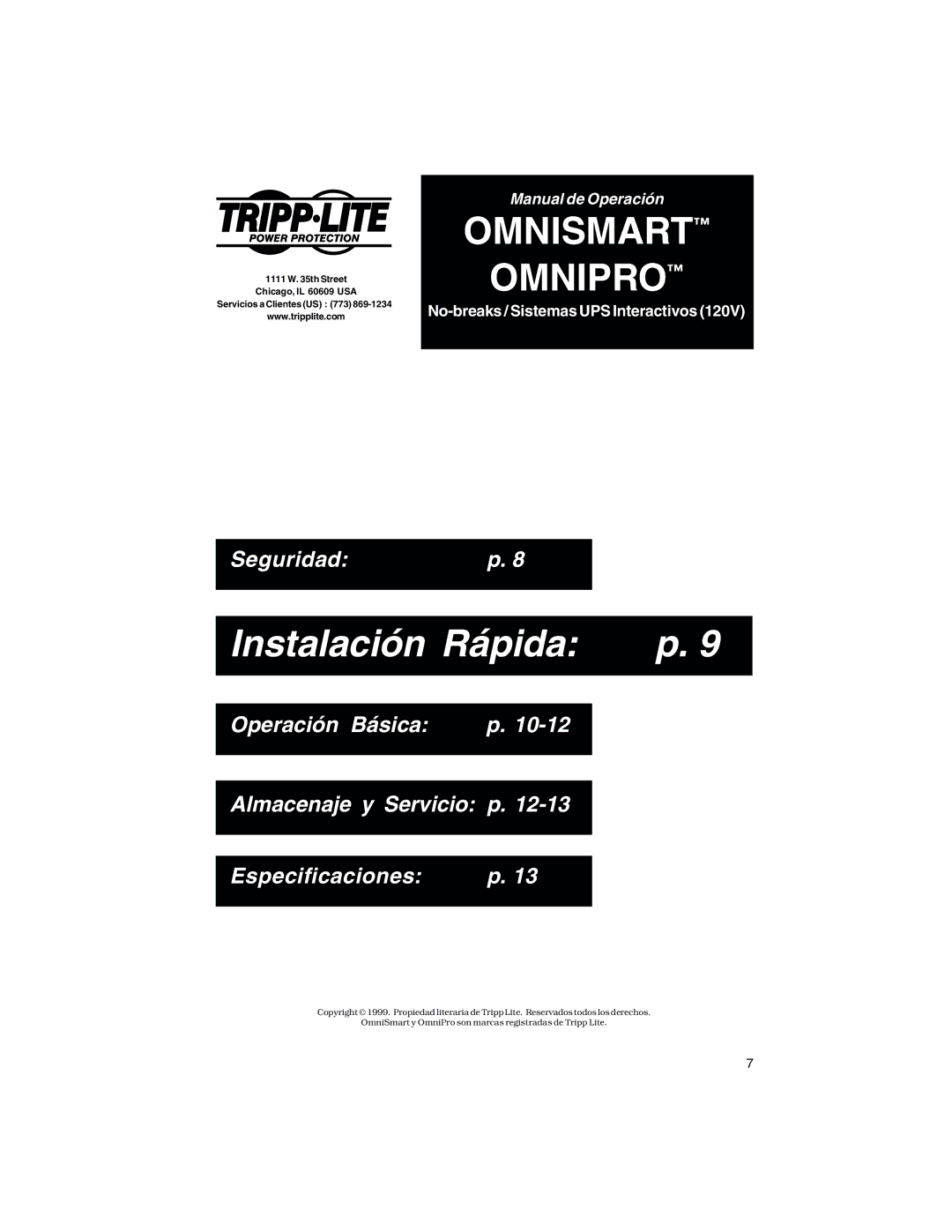 Tripp Lite 300 PNP, 675 PNP, 450 PNP owner manual Instalación Rápida 