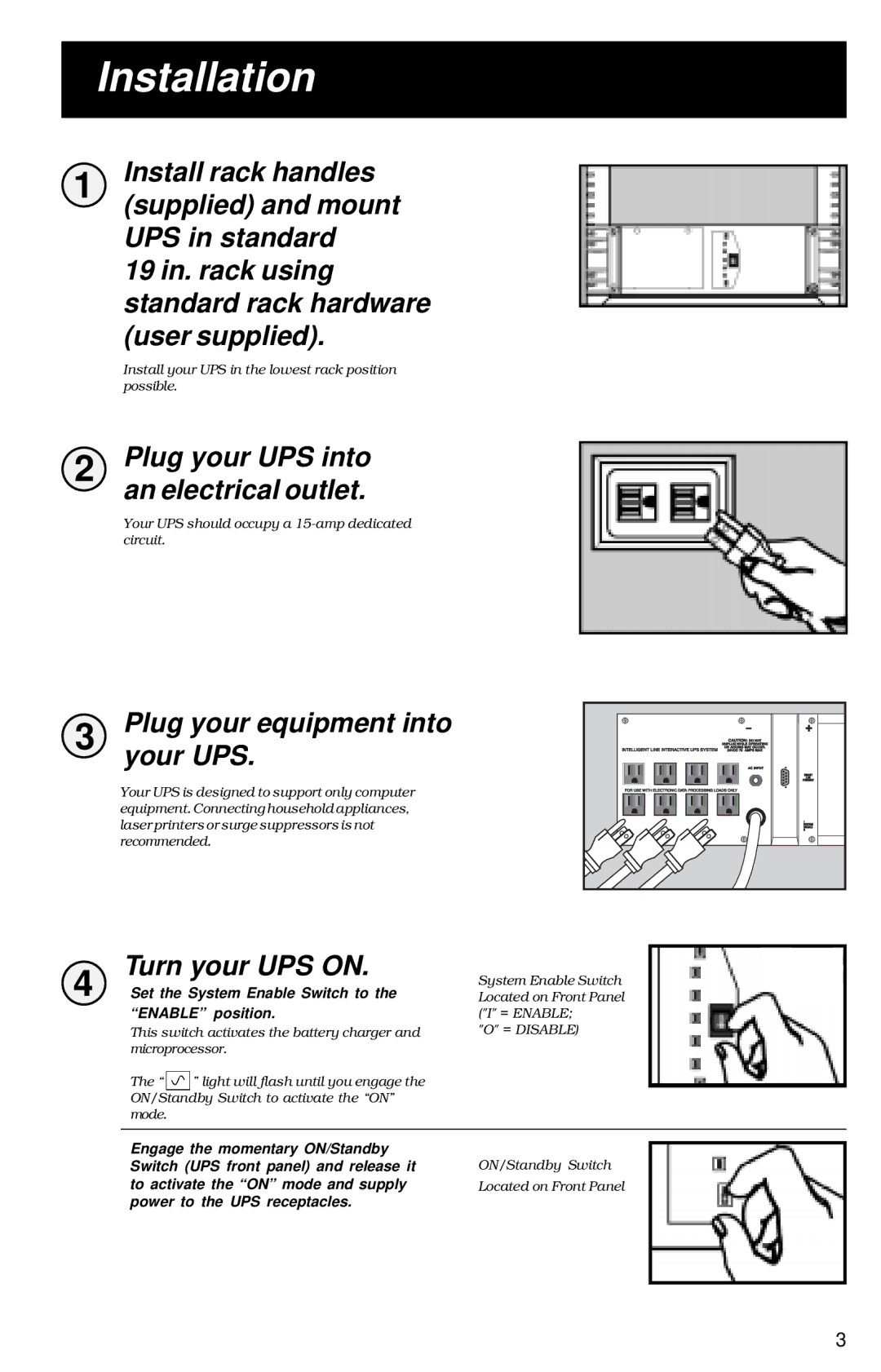 Tripp Lite 700 RM UPS owner manual Installation 