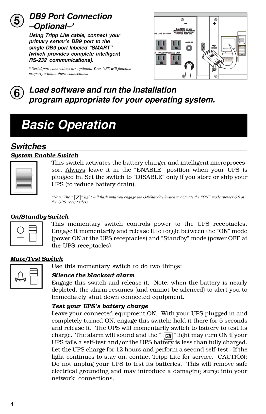 Tripp Lite 700 RM UPS owner manual Basic Operation 