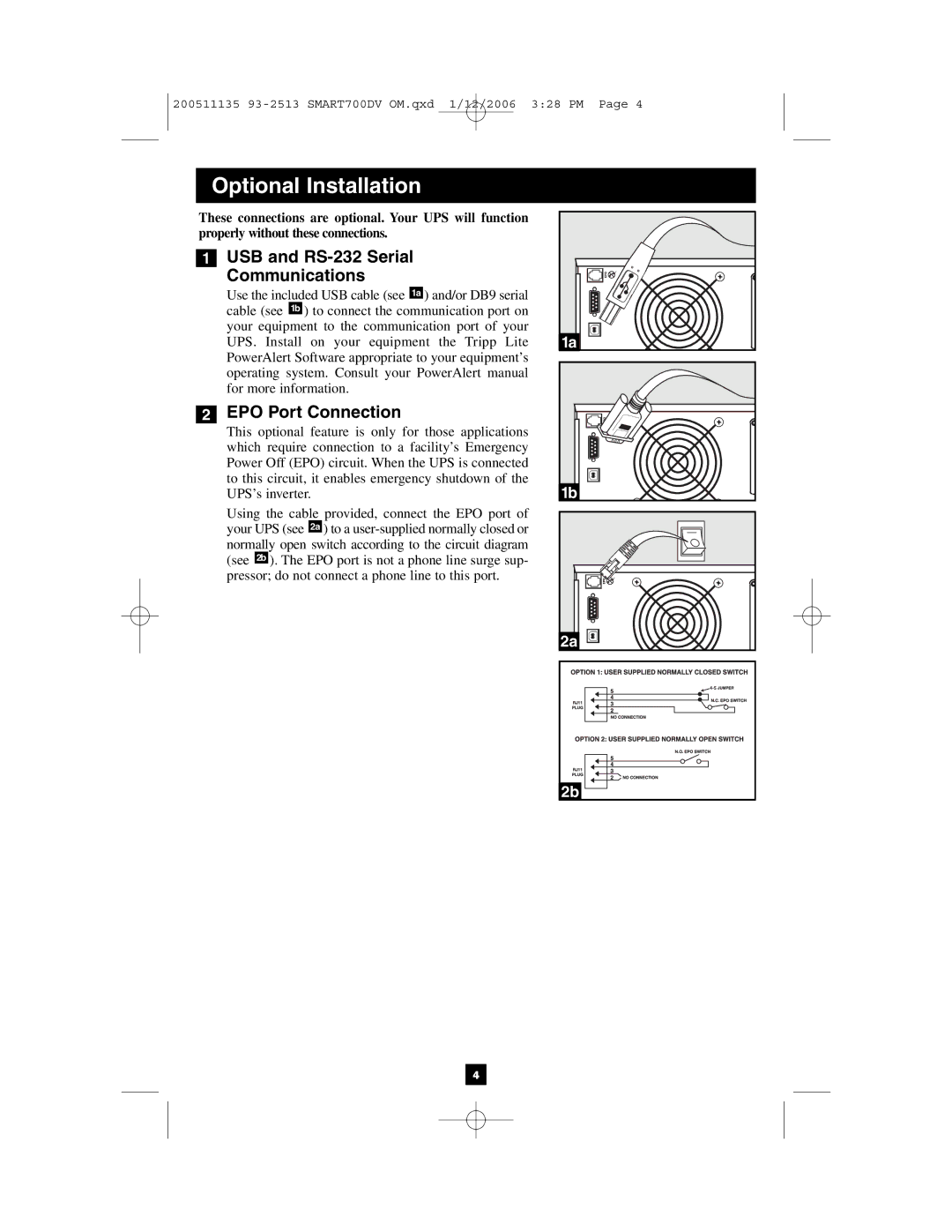 Tripp Lite 700DV owner manual USB and RS-232 Serial Communications 