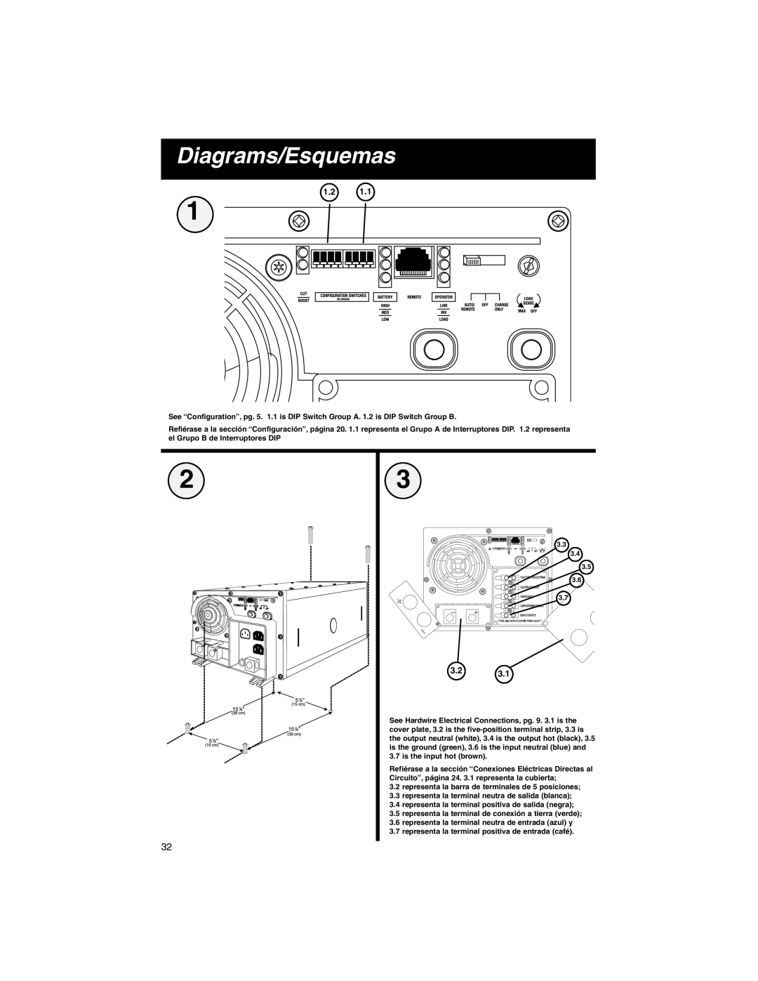 Tripp Lite 93-1911 warranty Diagrams/Esquemas 