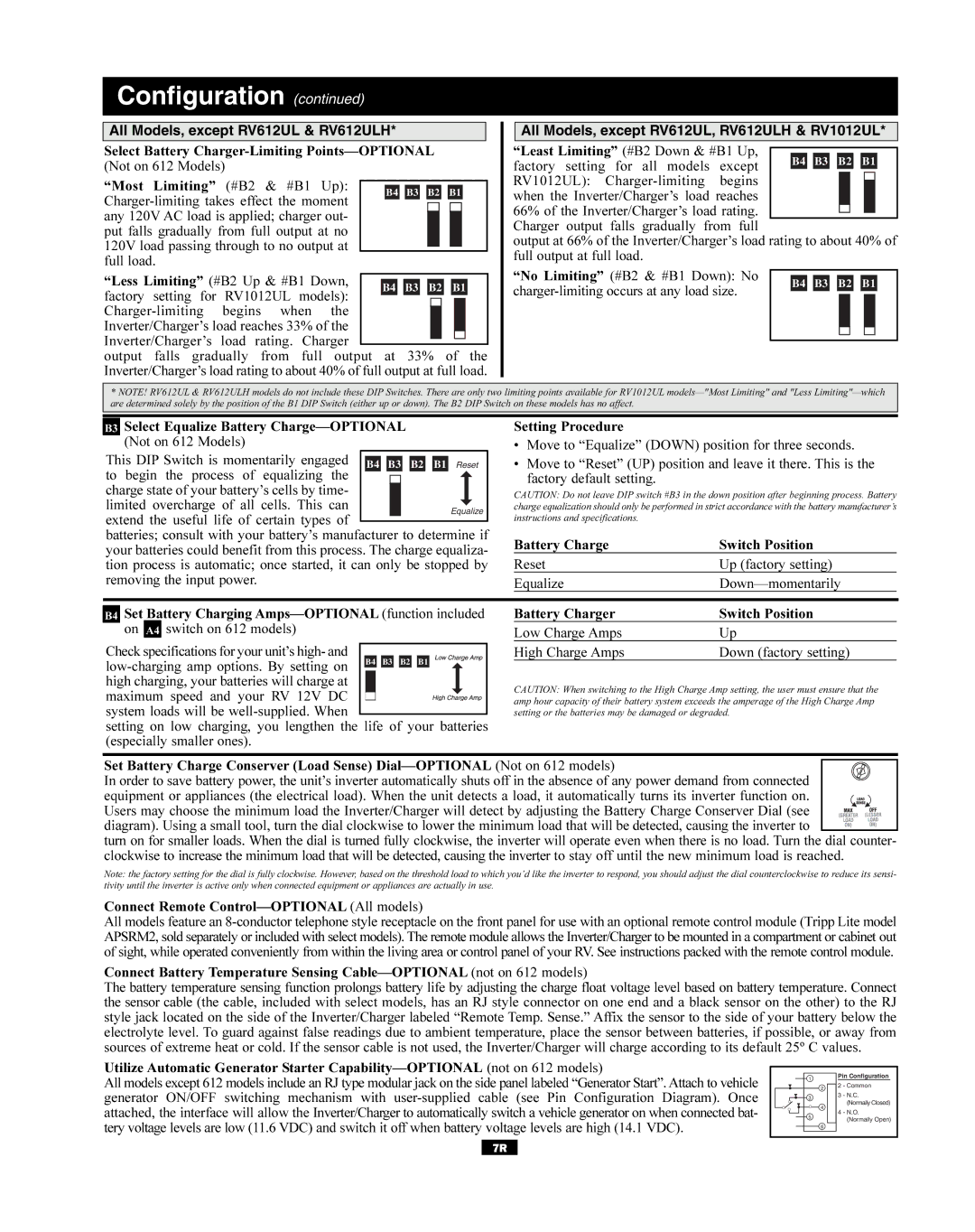 Tripp Lite 200310080, 93-2182 owner manual All Models, except RV612UL & RV612ULH 