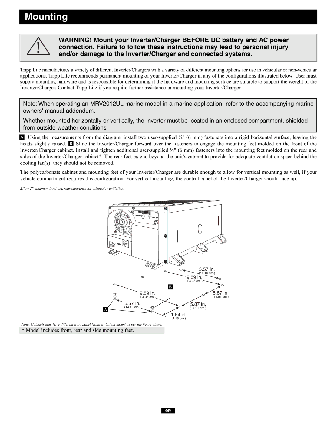 Tripp Lite 93-2642 owner manual Mounting 