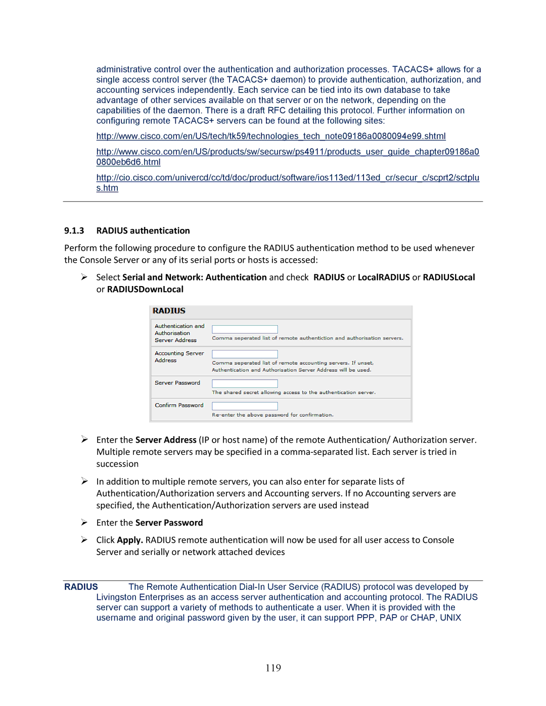 Tripp Lite B096-016, 93-2879, B096-048 owner manual 119, Radius authentication 