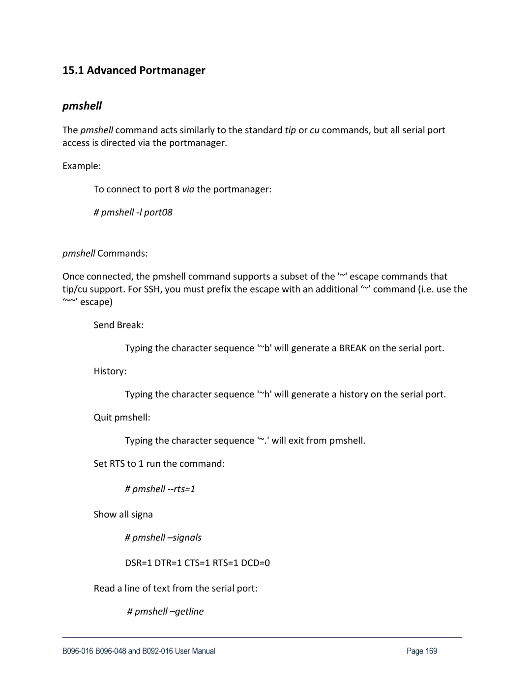 Tripp Lite B096-048, 93-2879, B096-016 owner manual Advanced Portmanager, Pmshell 