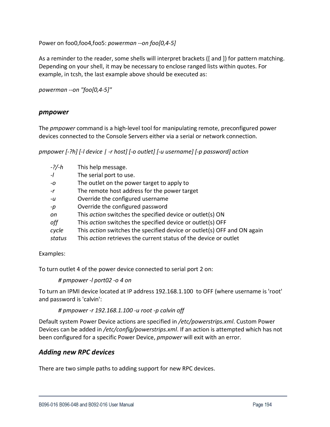 Tripp Lite B096-016, 93-2879, B096-048 owner manual Pmpower, Adding new RPC devices 