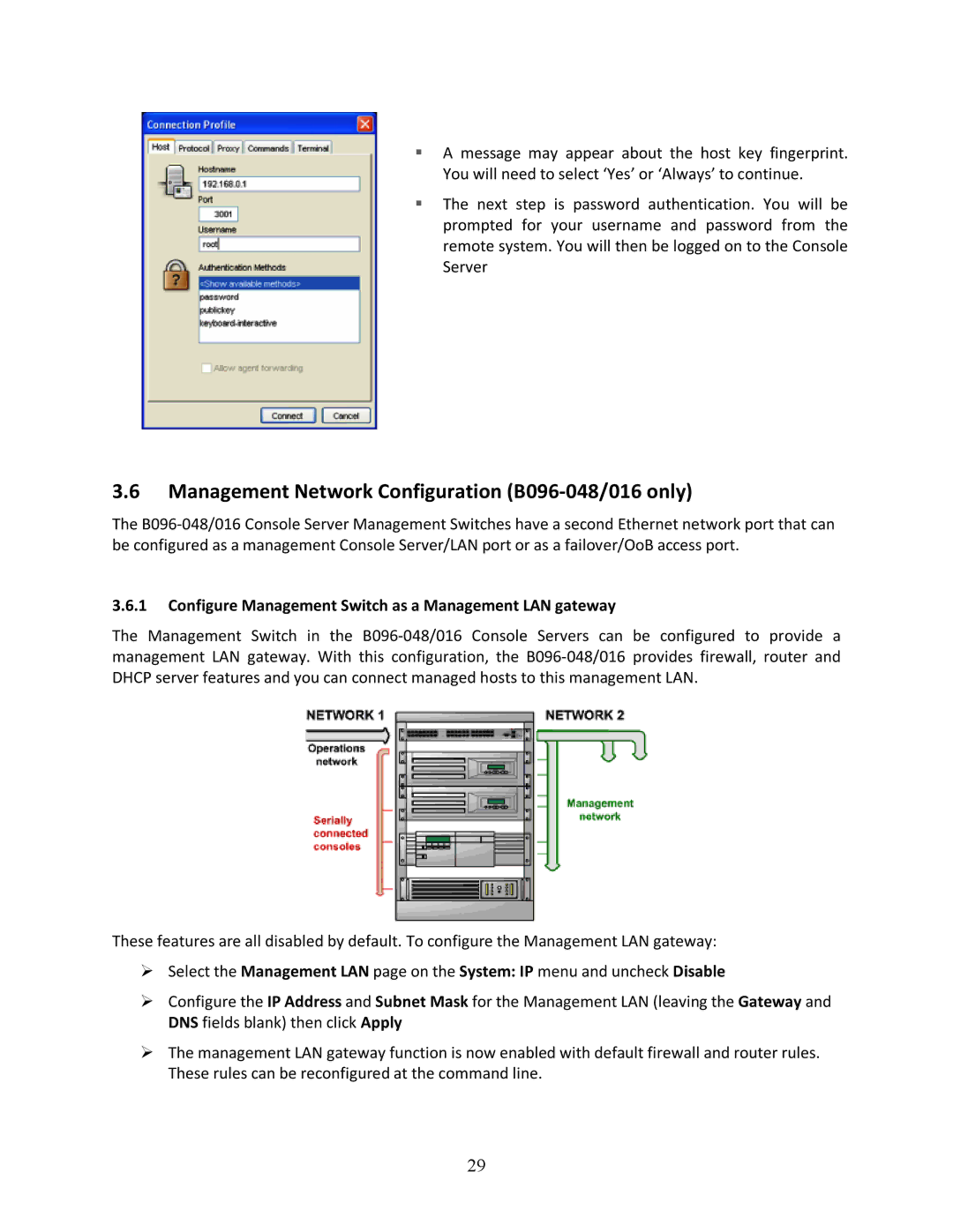 Tripp Lite B096-016, 93-2879 owner manual Management Network Configuration B096-048/016 only 