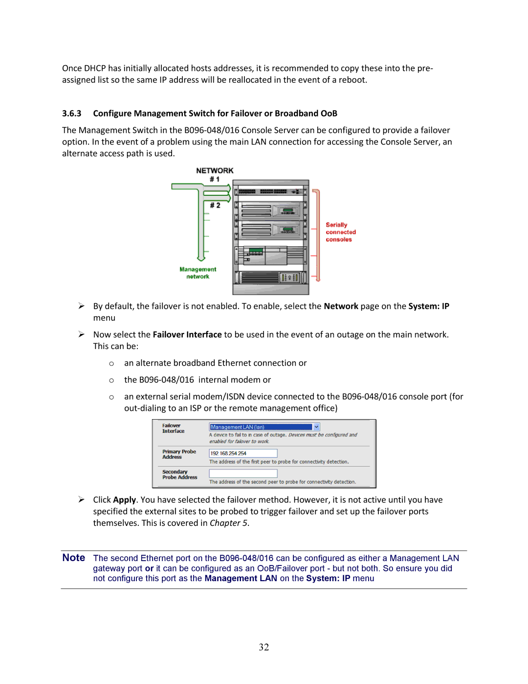 Tripp Lite B096-016, 93-2879, B096-048 owner manual Configure Management Switch for Failover or Broadband OoB 