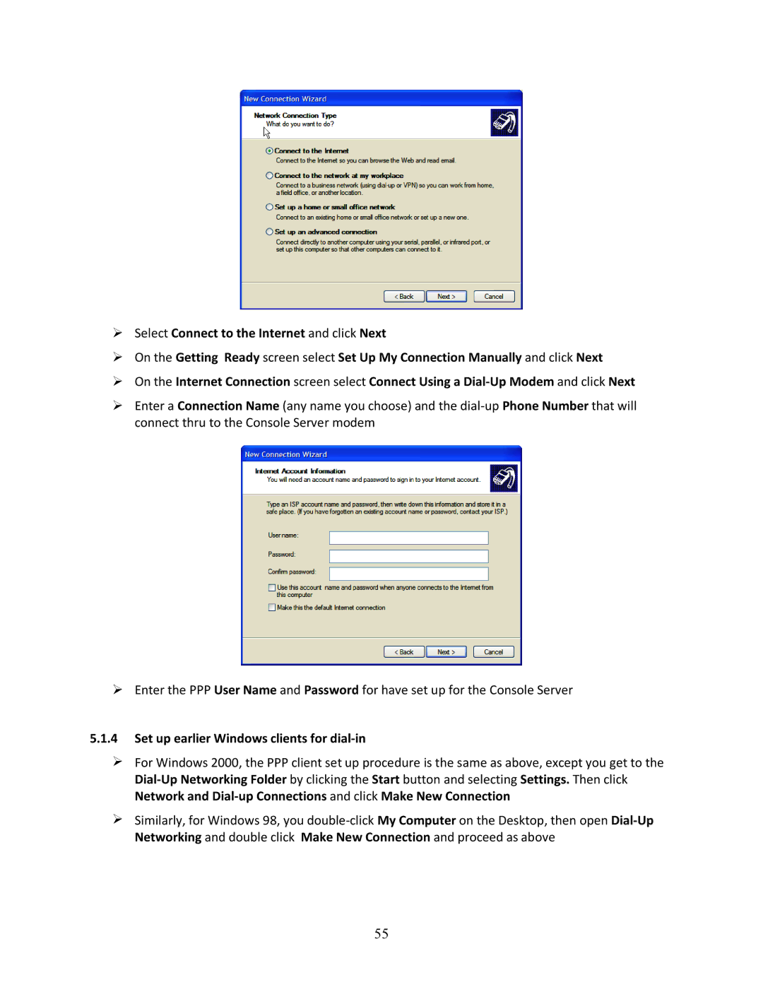 Tripp Lite B096-048, 93-2879, B096-016 owner manual Set up earlier Windows clients for dial-in 