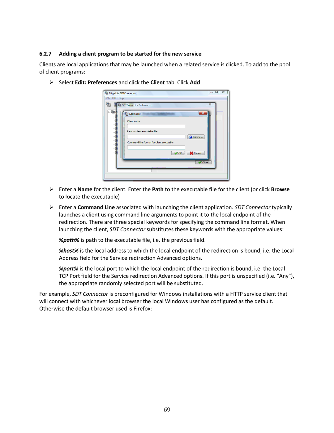 Tripp Lite 93-2879, B096-048, B096-016 owner manual Adding a client program to be started for the new service 