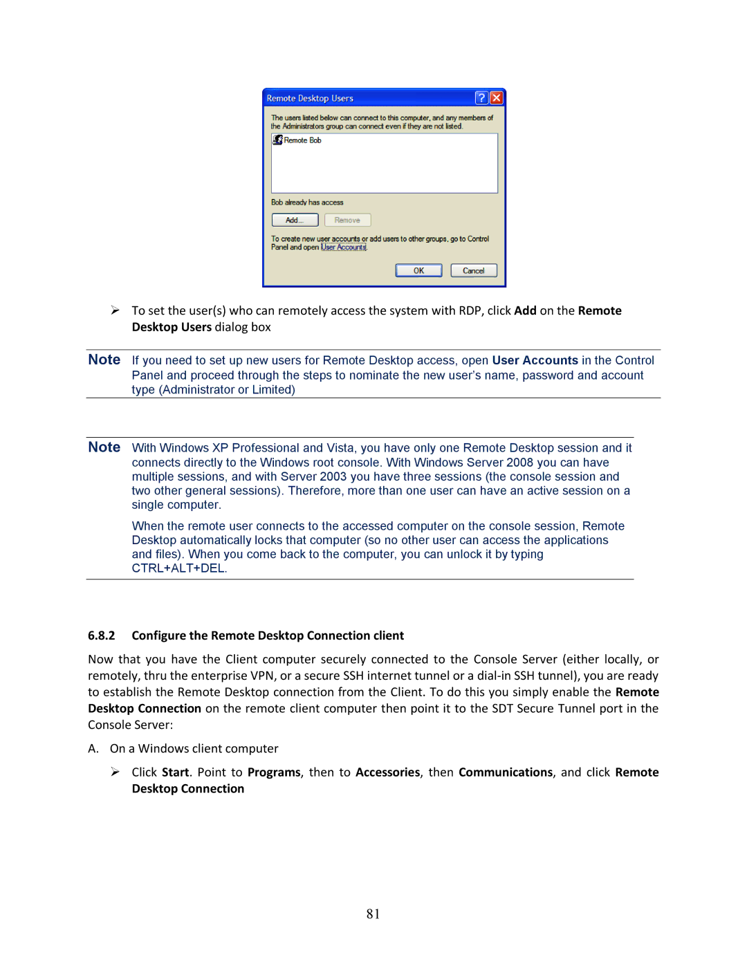 Tripp Lite 93-2879, B096-048, B096-016 owner manual Configure the Remote Desktop Connection client 