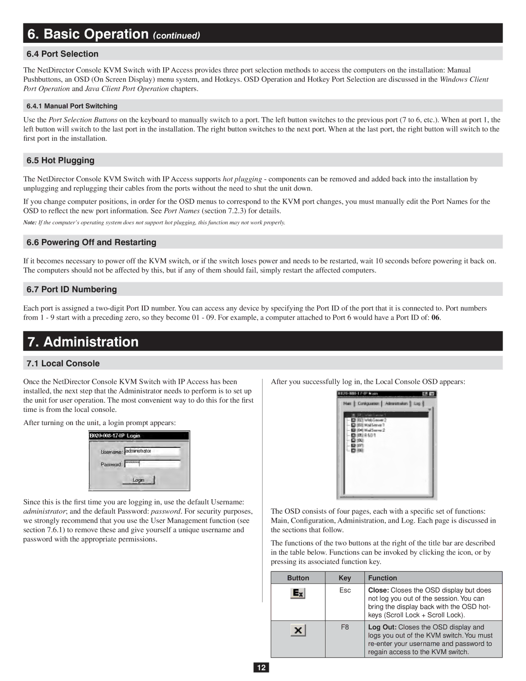 Tripp Lite 932845 owner manual Administration 