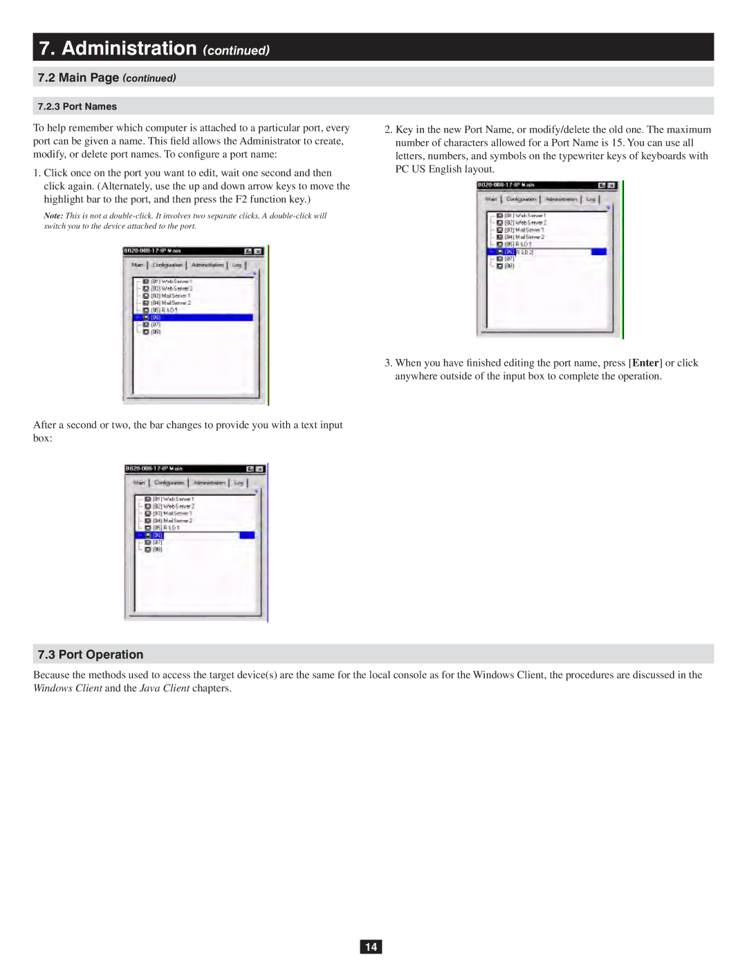 Tripp Lite 932845 owner manual Port Operation 