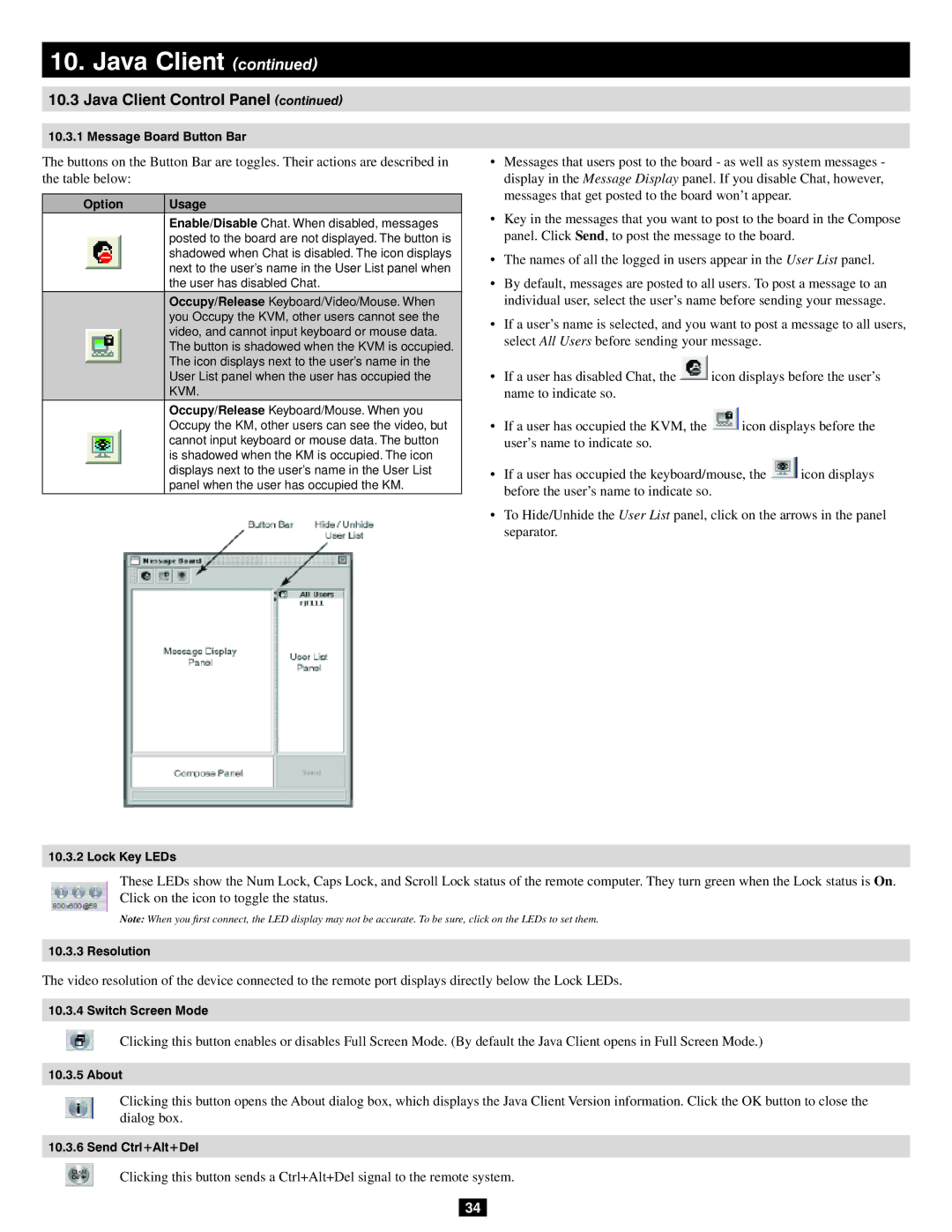 Tripp Lite 932845 owner manual Message Board Button Bar 