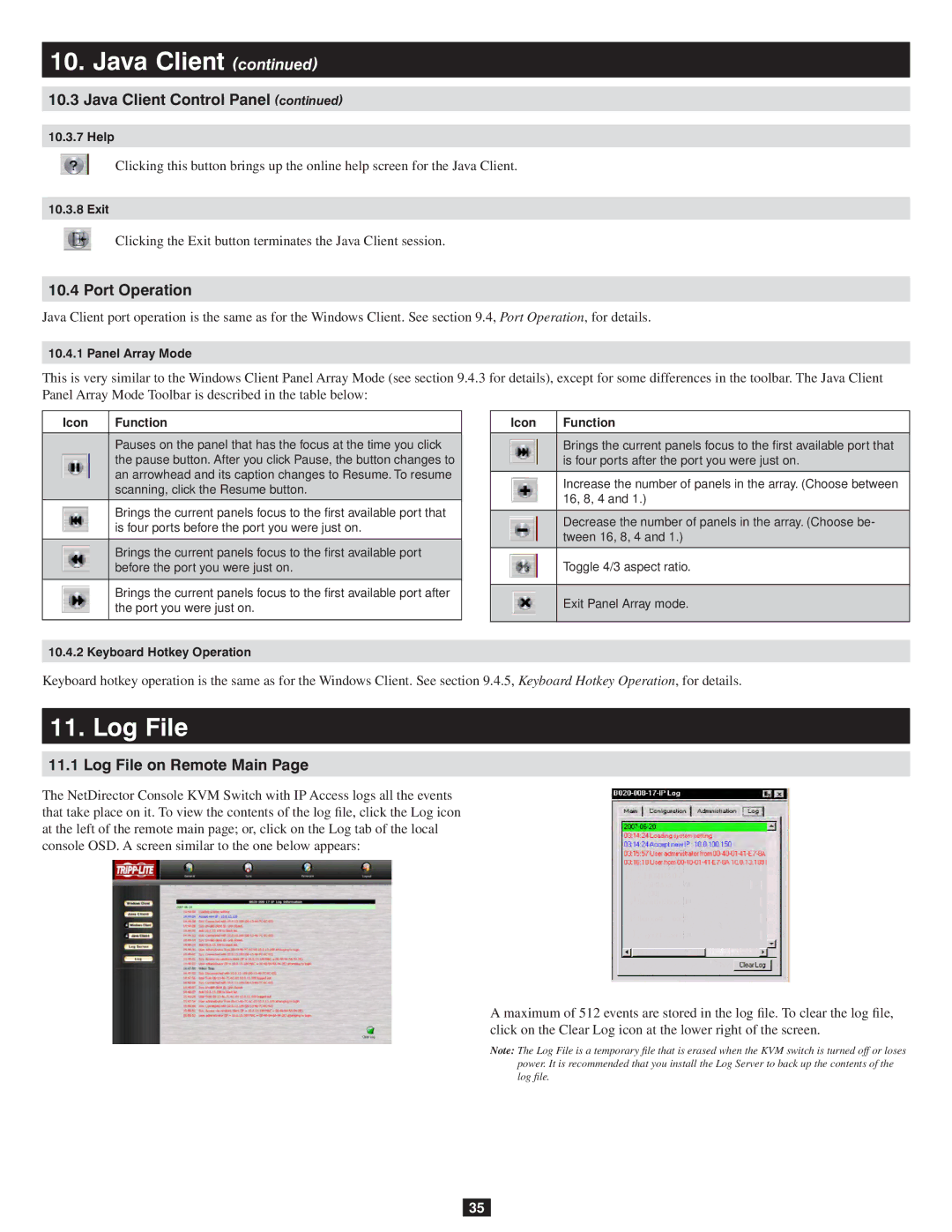 Tripp Lite 932845 owner manual Log File on Remote Main 