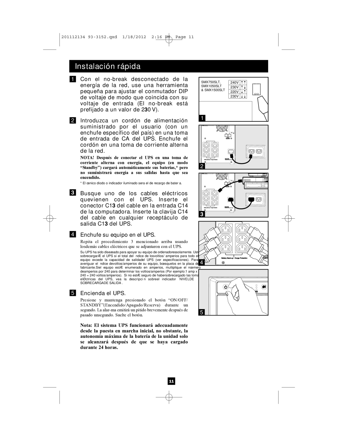 Tripp Lite AG-0020, AG-0022, AG-0021 owner manual Encienda el UPS 