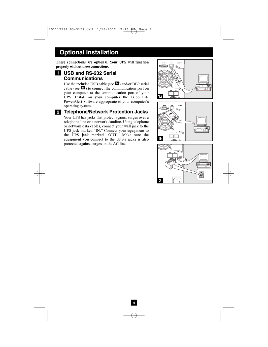 Tripp Lite AG-0021, AG-0022, AG-0020 owner manual USB and RS-232 Serial Communications 