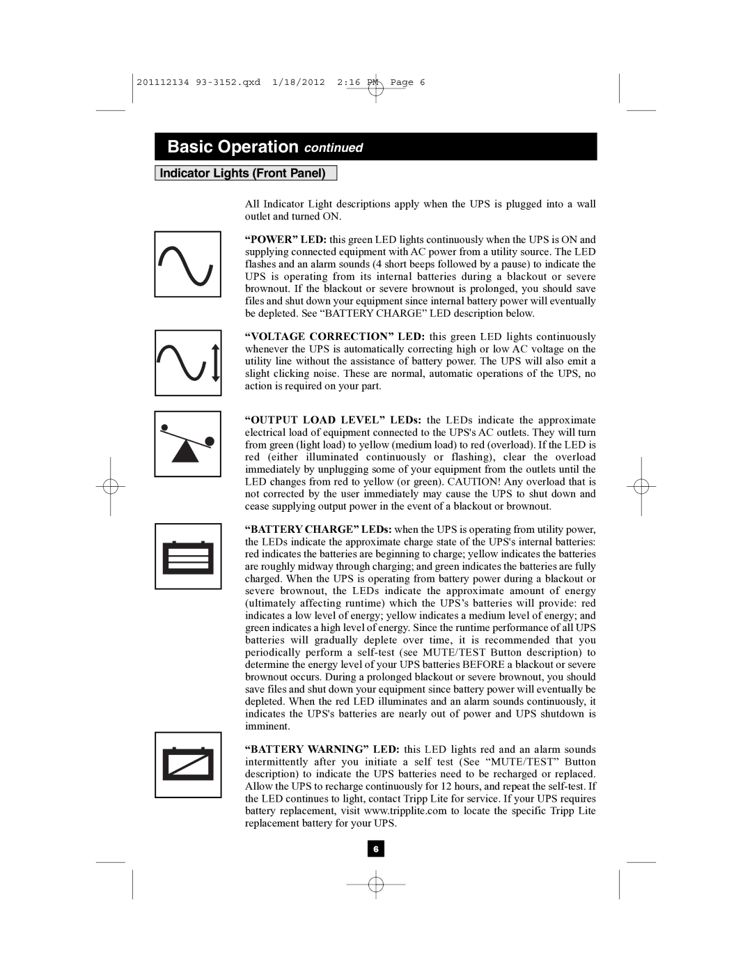 Tripp Lite AG-0022, AG-0021, AG-0020 owner manual Indicator Lights Front Panel 