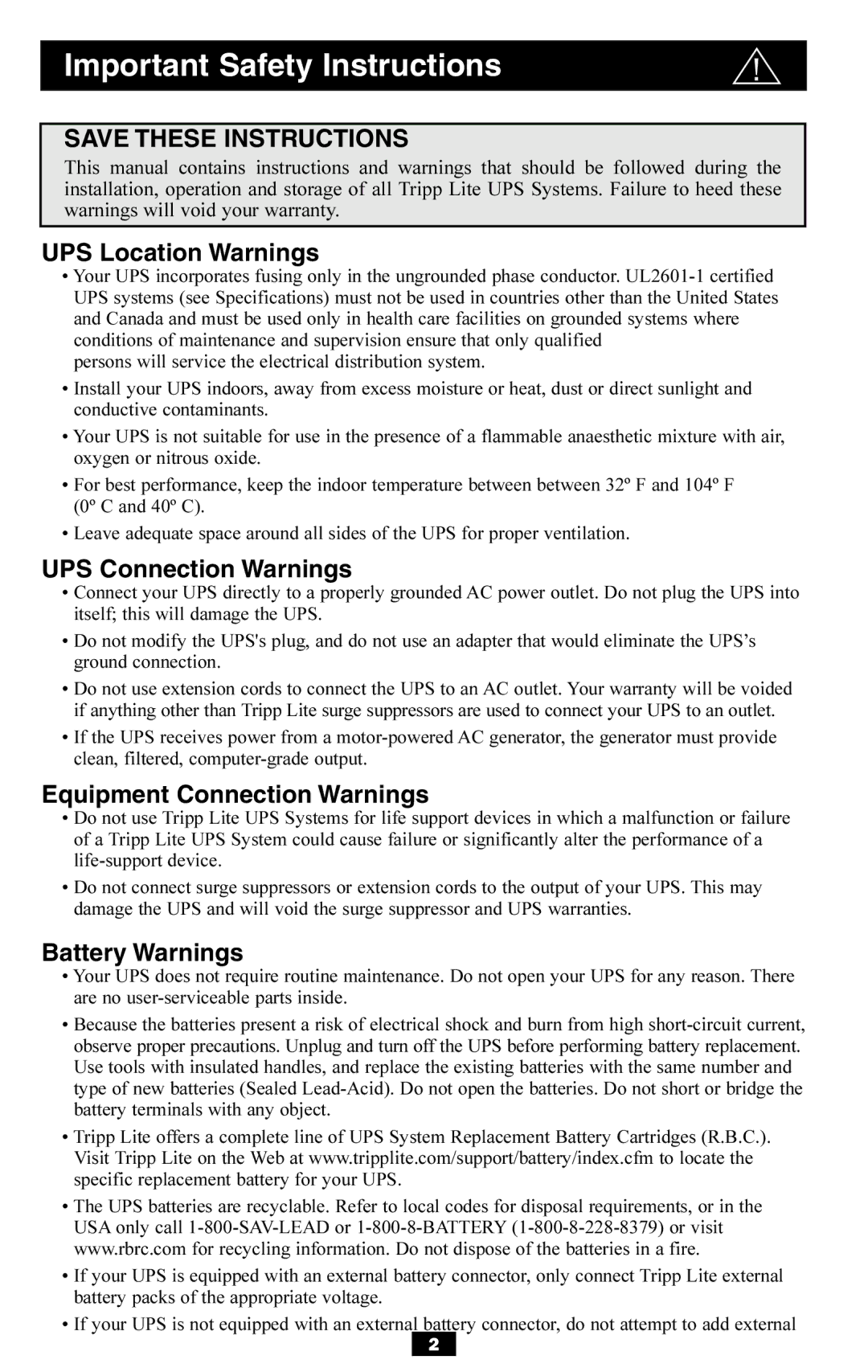 Tripp Lite SMART700HG, AGSM1200PSR3HG, AGSM700PSR3HG, SMART1200XLHG Important Safety Instructions, UPS Location Warnings 