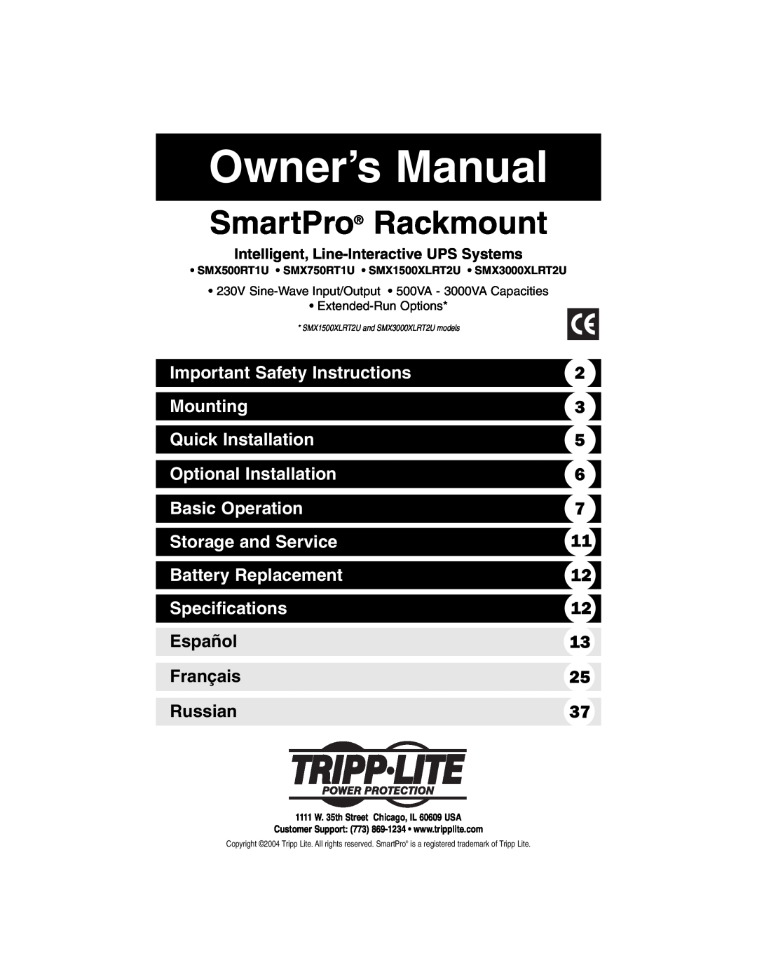 Tripp Lite AGSM152DRTi2U owner manual Important Safety Instructions, Mounting, Quick Installation, Optional Installation 