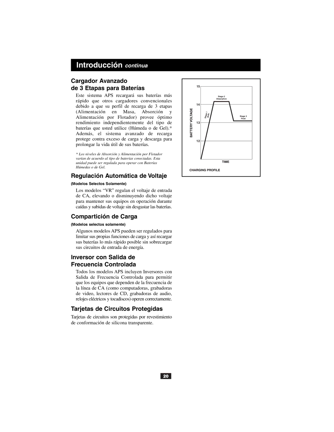 Tripp Lite Alternative Power Source owner manual Introducción continua 