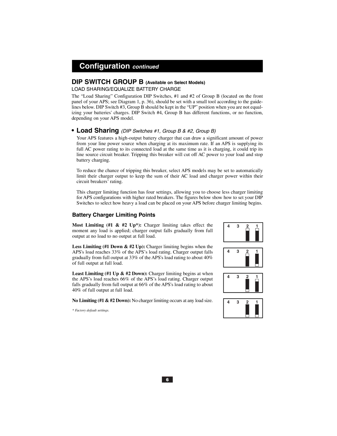 Tripp Lite Alternative Power Source owner manual Battery Charger Limiting Points, Load SHARING/EQUALIZE Battery Charge 