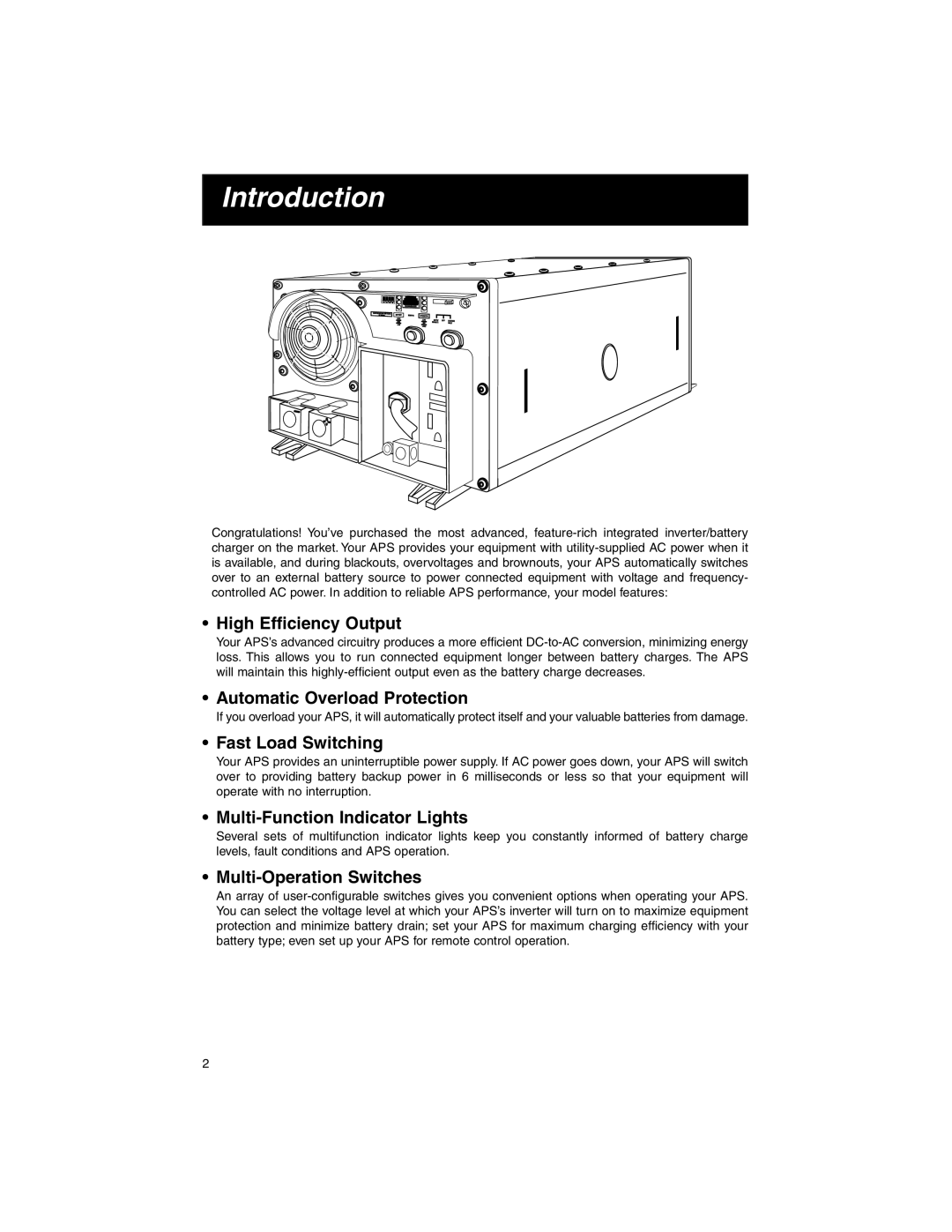 Tripp Lite APS PowerVerter warranty Introduction 