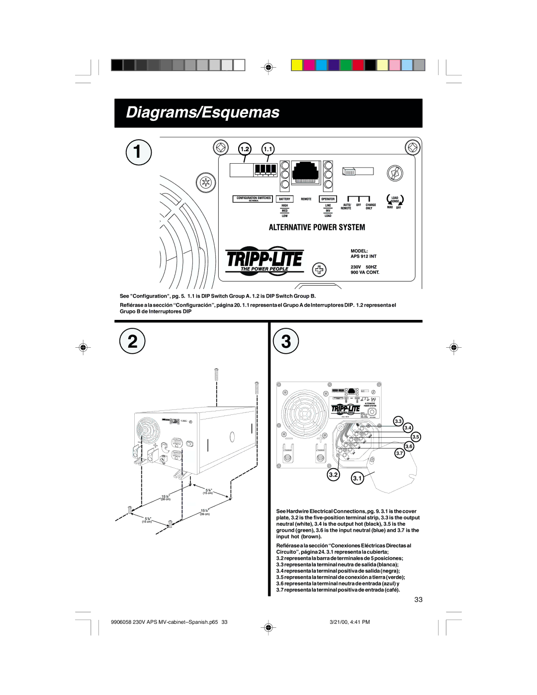 Tripp Lite APS 912 INT, APS2424INT, APS1024INT, APS3636VRI, APS2012INT owner manual Diagrams/Esquemas 