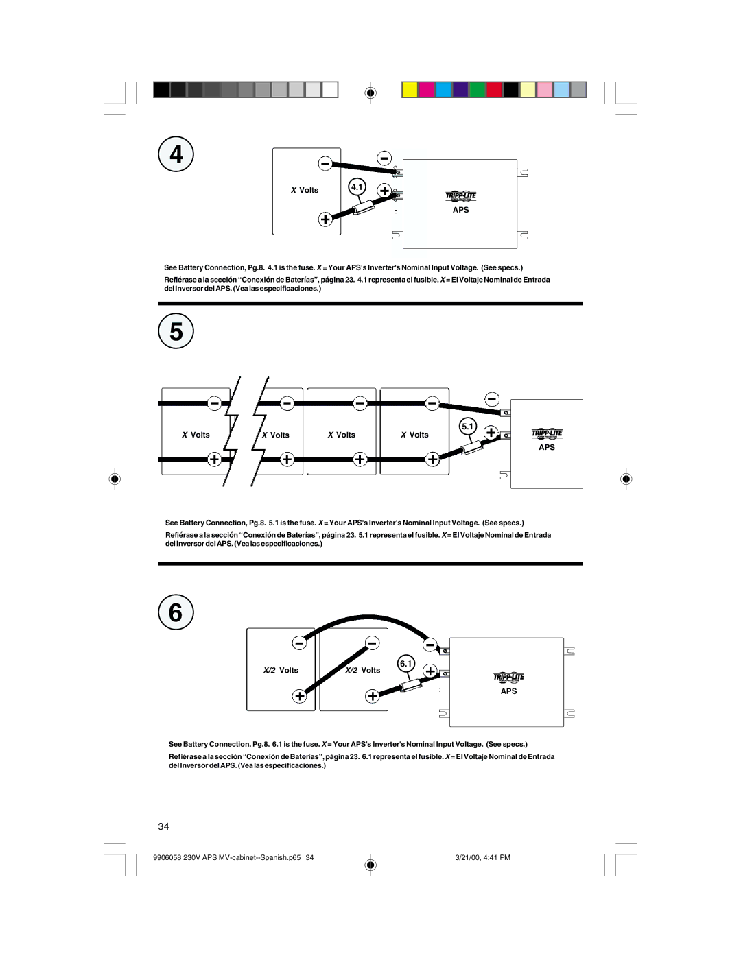 Tripp Lite APS 912 INT, APS2424INT, APS1024INT, APS3636VRI, APS2012INT owner manual Volts 