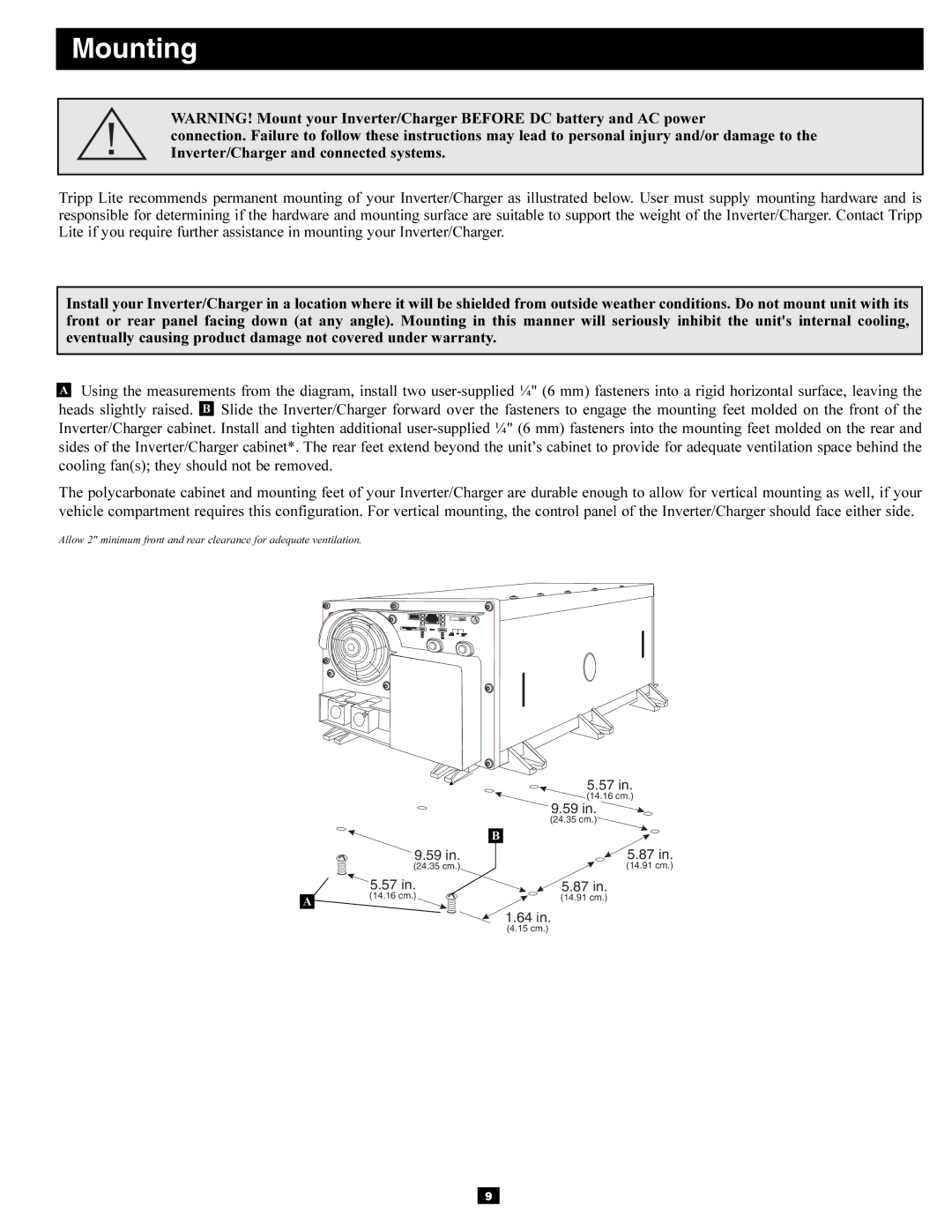 Tripp Lite APSRM4 owner manual Mounting 