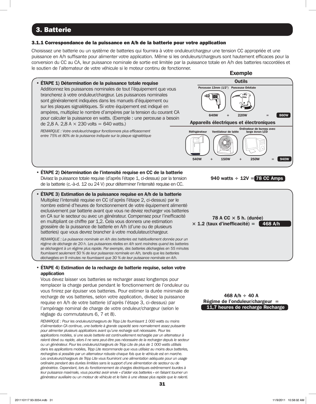 Tripp Lite APSX2012SW, APSX1012SW owner manual Exemple 