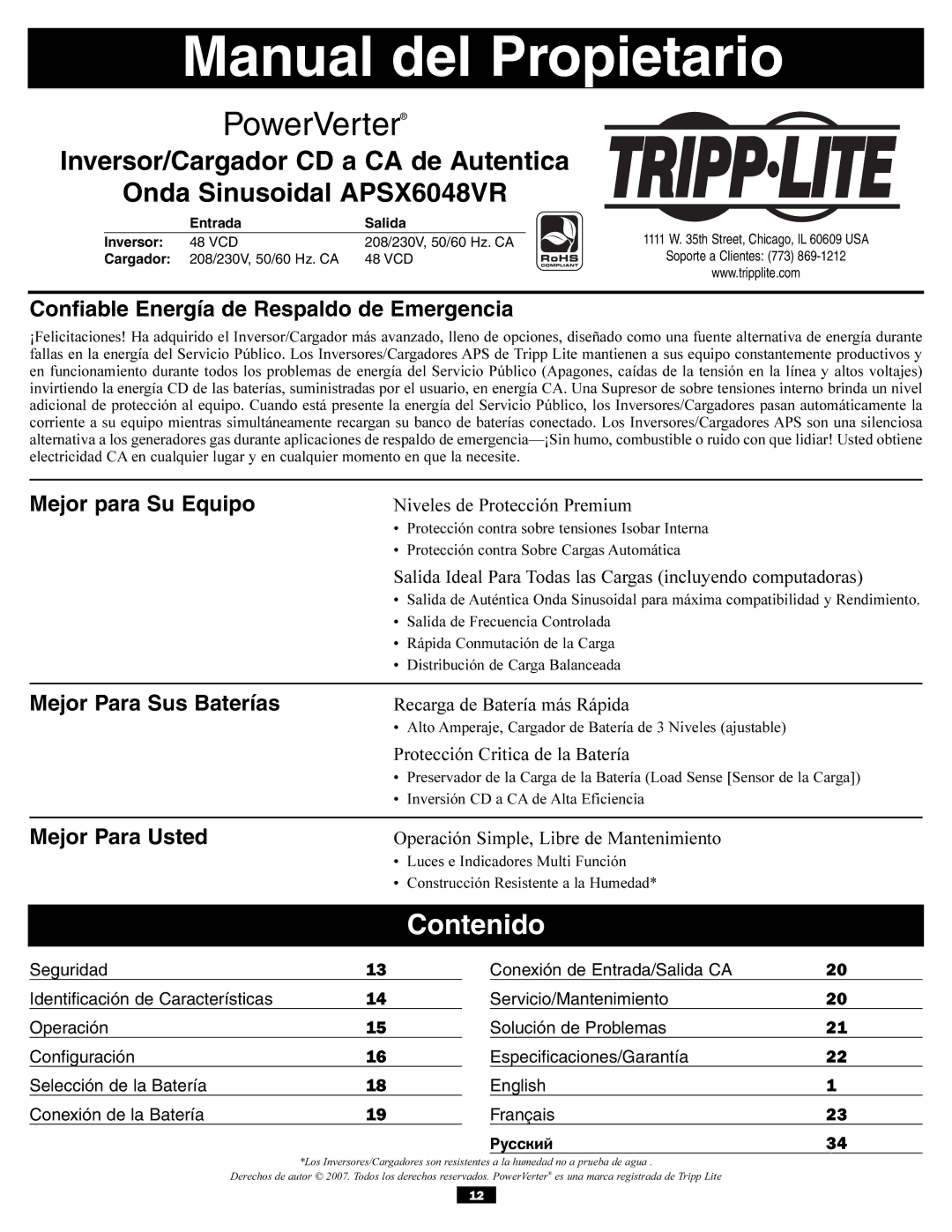 Tripp Lite APSX6048VR Contenido, Confiable Energía de Respaldo de Emergencia, Mejor para Su Equipo, Mejor Para Usted 