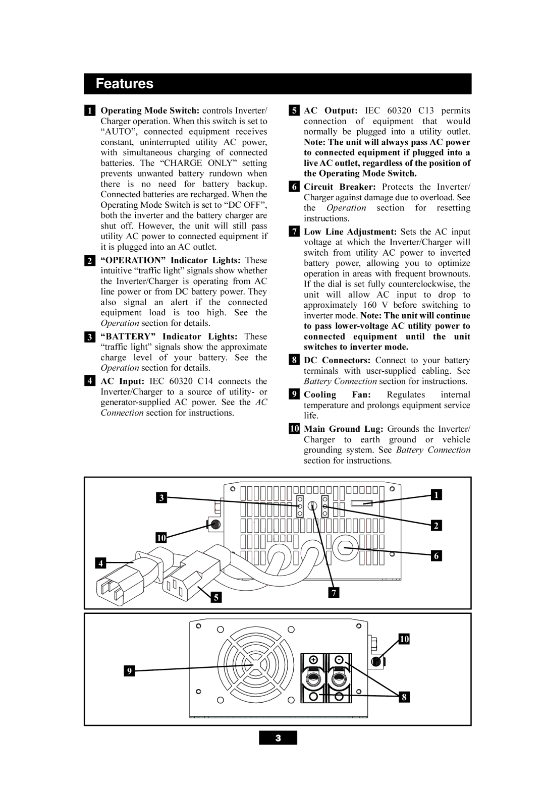 Tripp Lite APSX700HF owner manual Features 