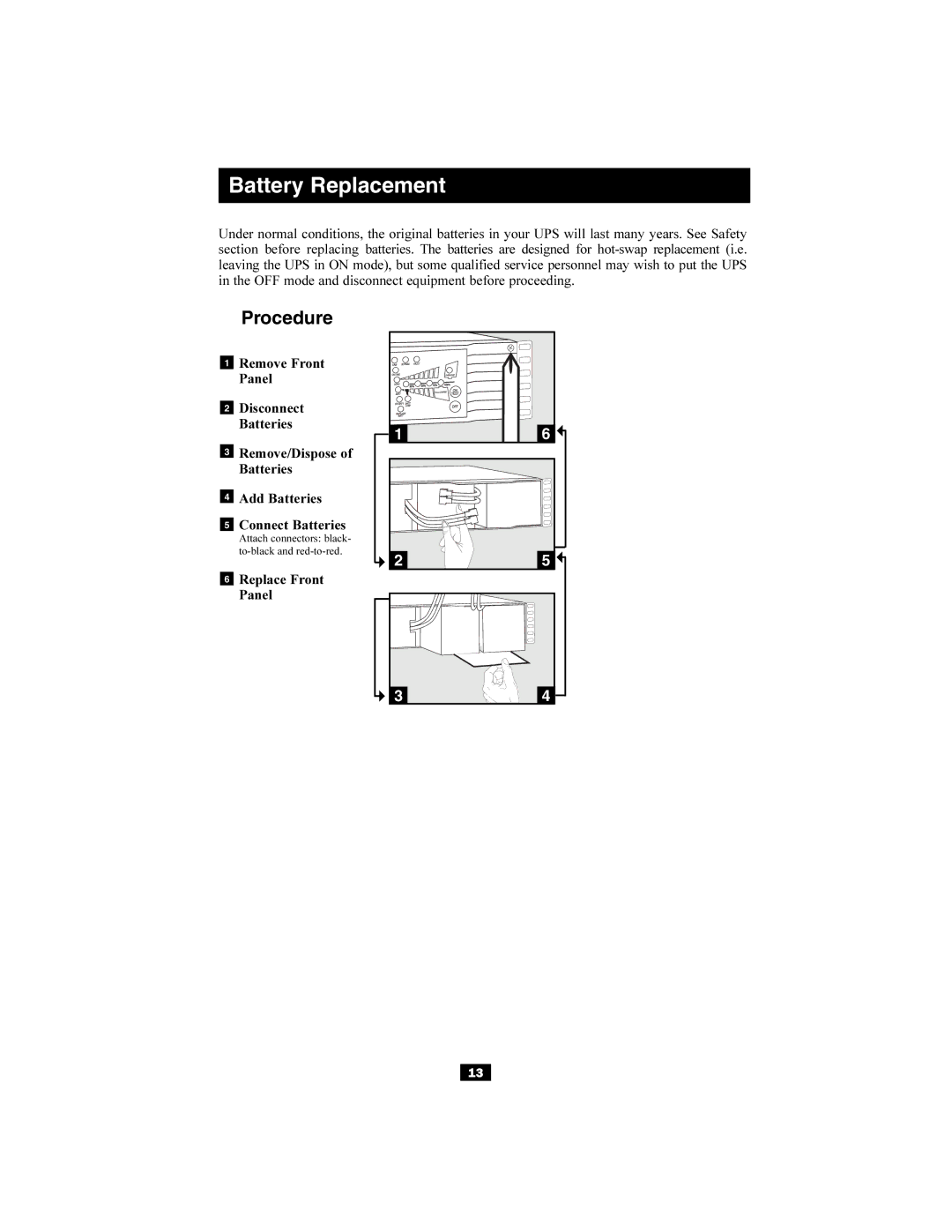 Tripp Lite Audio/Video On-Line UPS System owner manual Procedure 