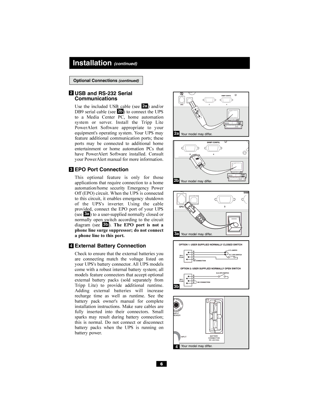 Tripp Lite Audio/Video On-Line UPS System owner manual USB and RS-232 Serial Communications 