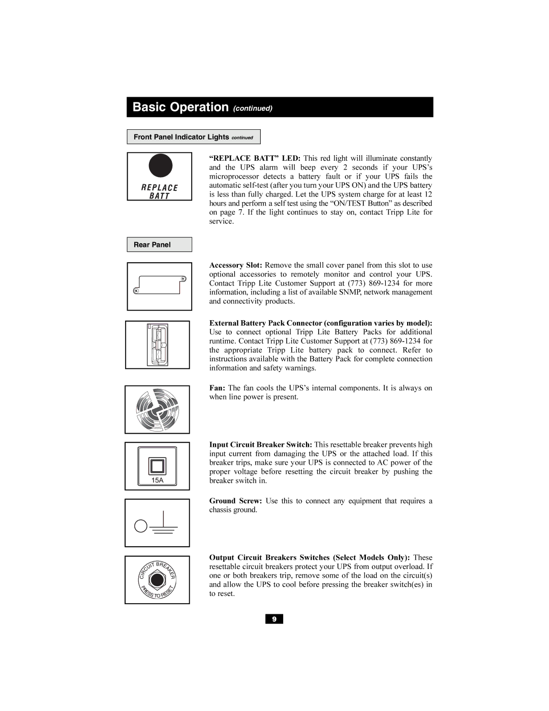 Tripp Lite Audio/Video On-Line UPS System owner manual Rear Panel 