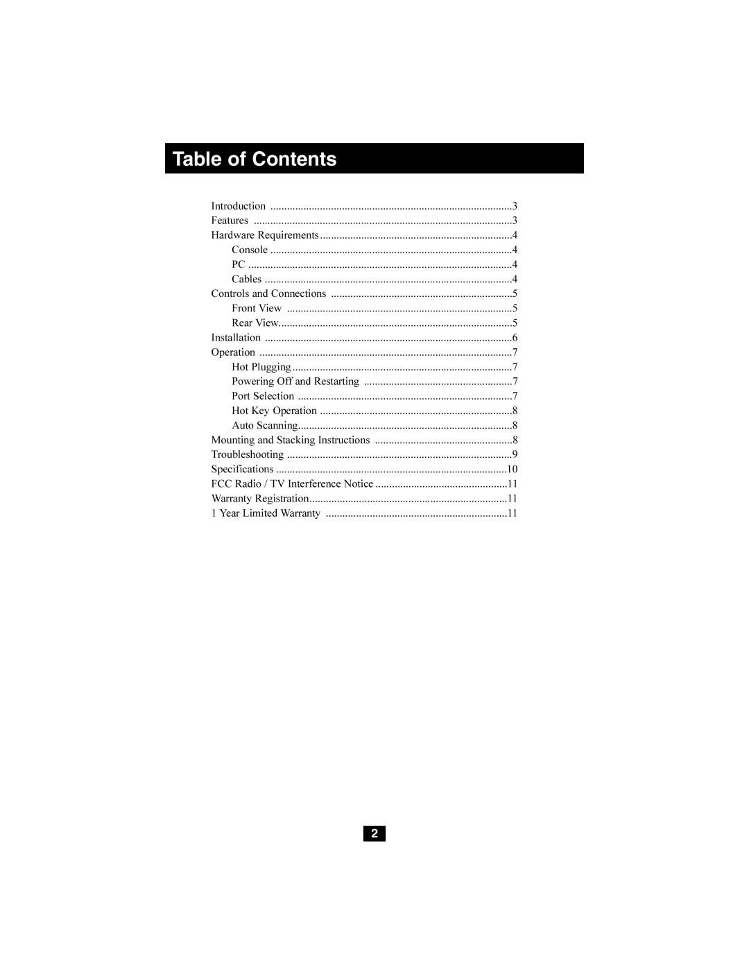 Tripp Lite B004-008 owner manual Table of Contents 
